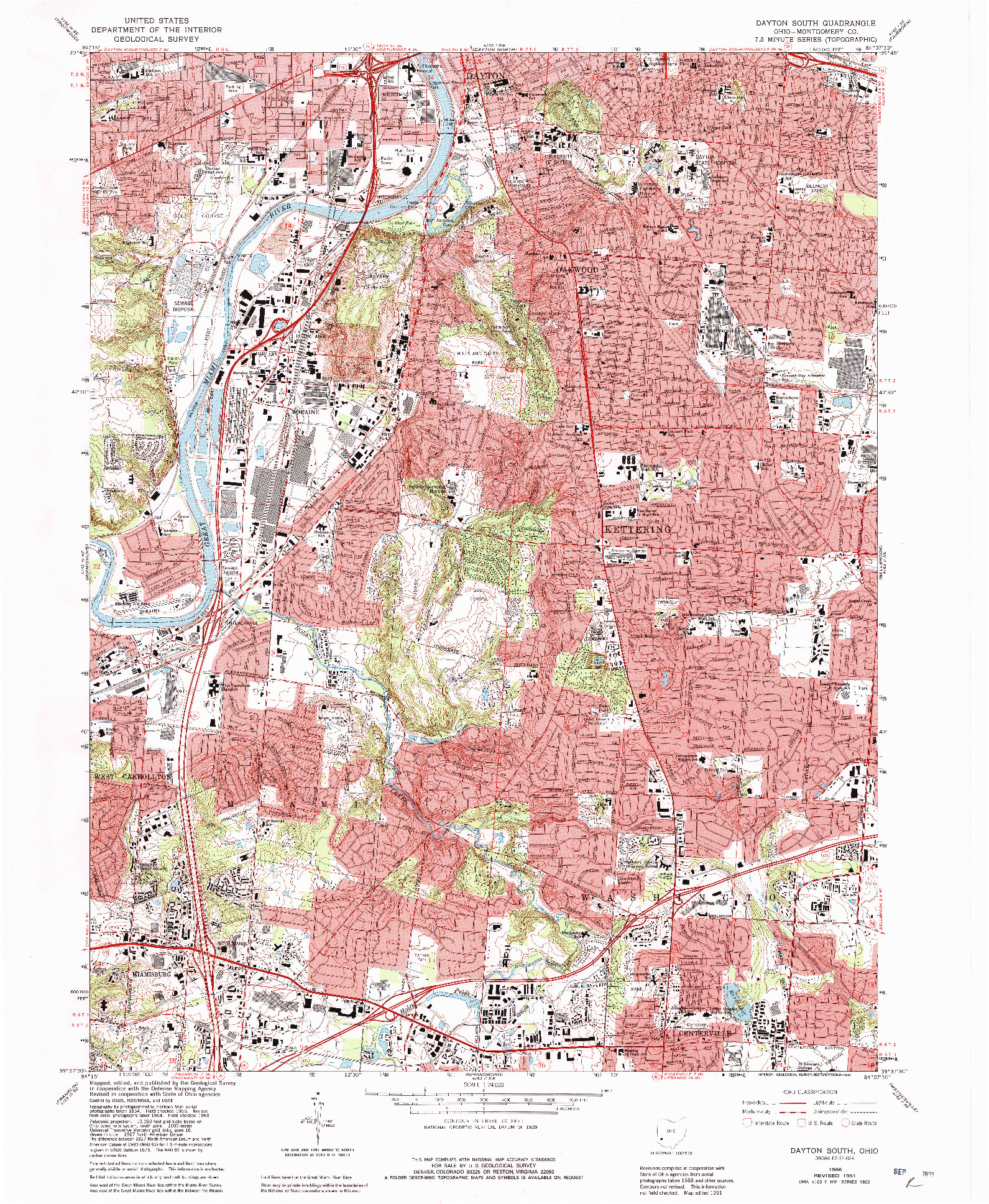 USGS 1:24000-SCALE QUADRANGLE FOR DAYTON SOUTH, OH 1966