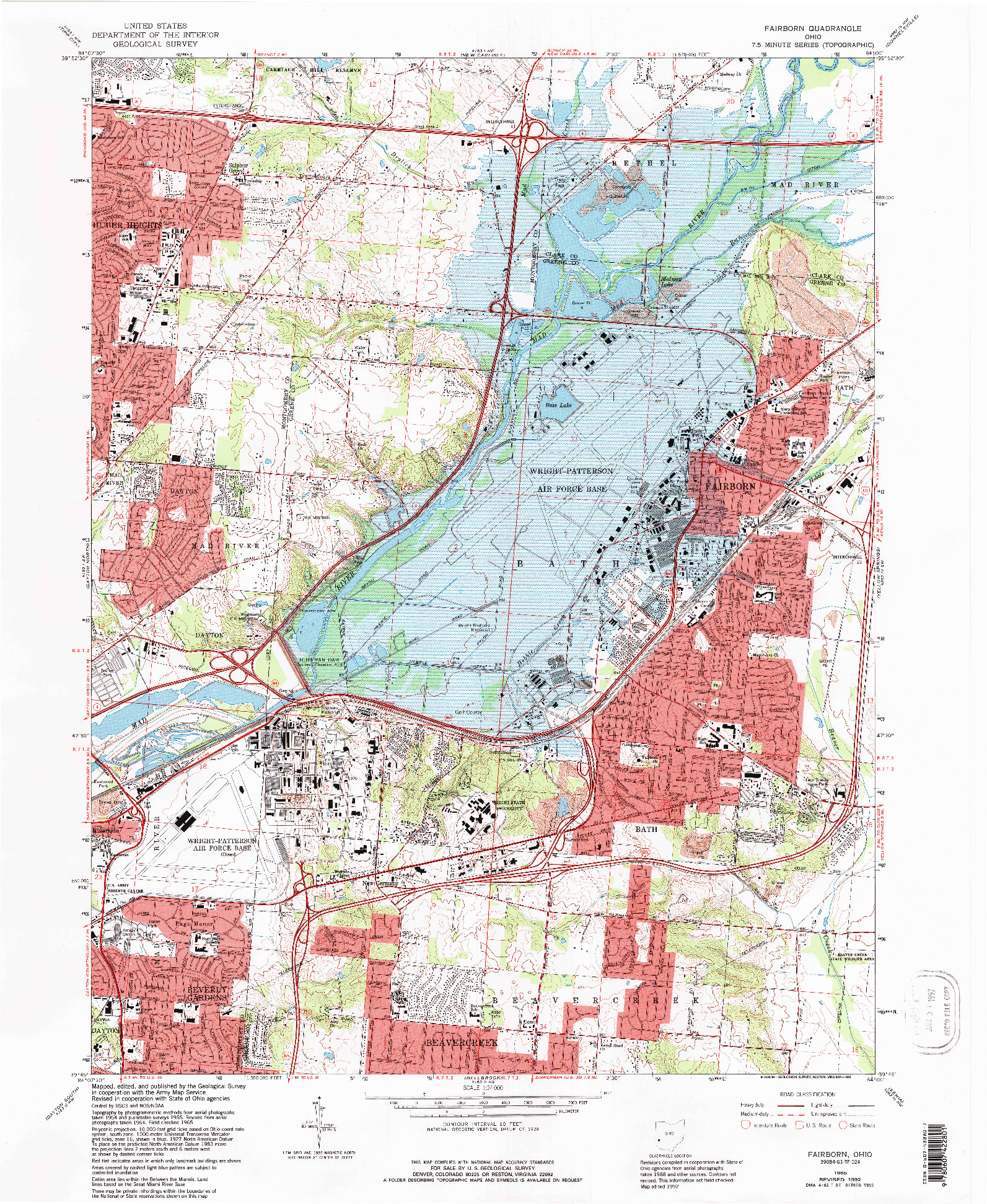 USGS 1:24000-SCALE QUADRANGLE FOR FAIRBORN, OH 1965