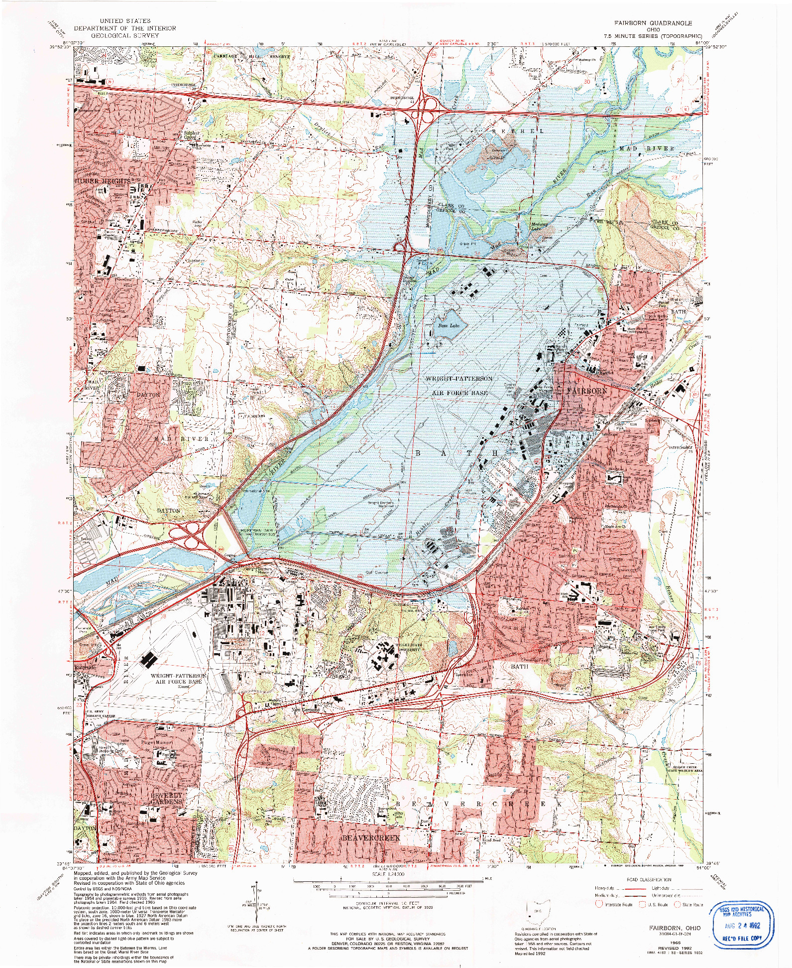 USGS 1:24000-SCALE QUADRANGLE FOR FAIRBORN, OH 1965
