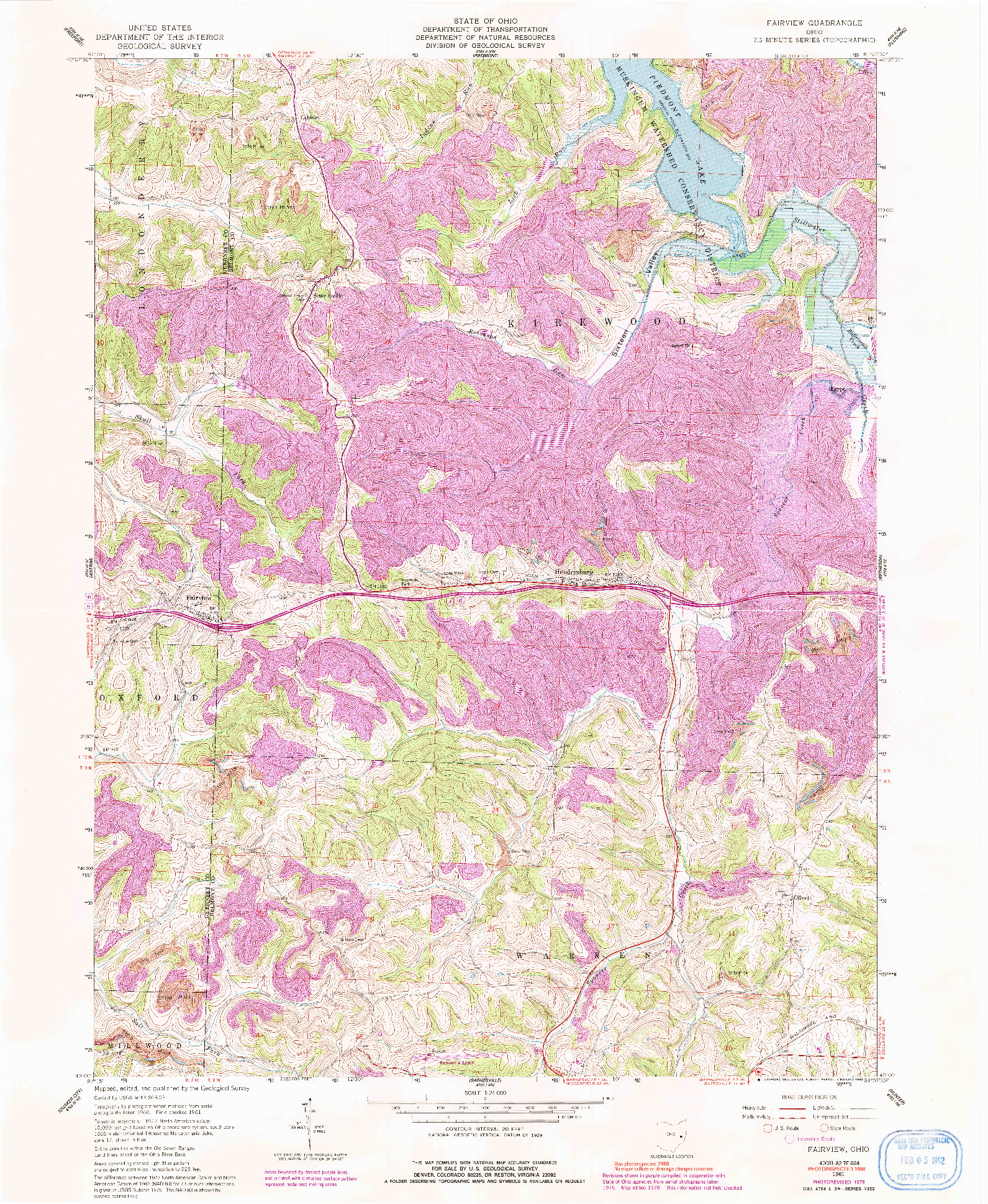 USGS 1:24000-SCALE QUADRANGLE FOR FAIRVIEW, OH 1961