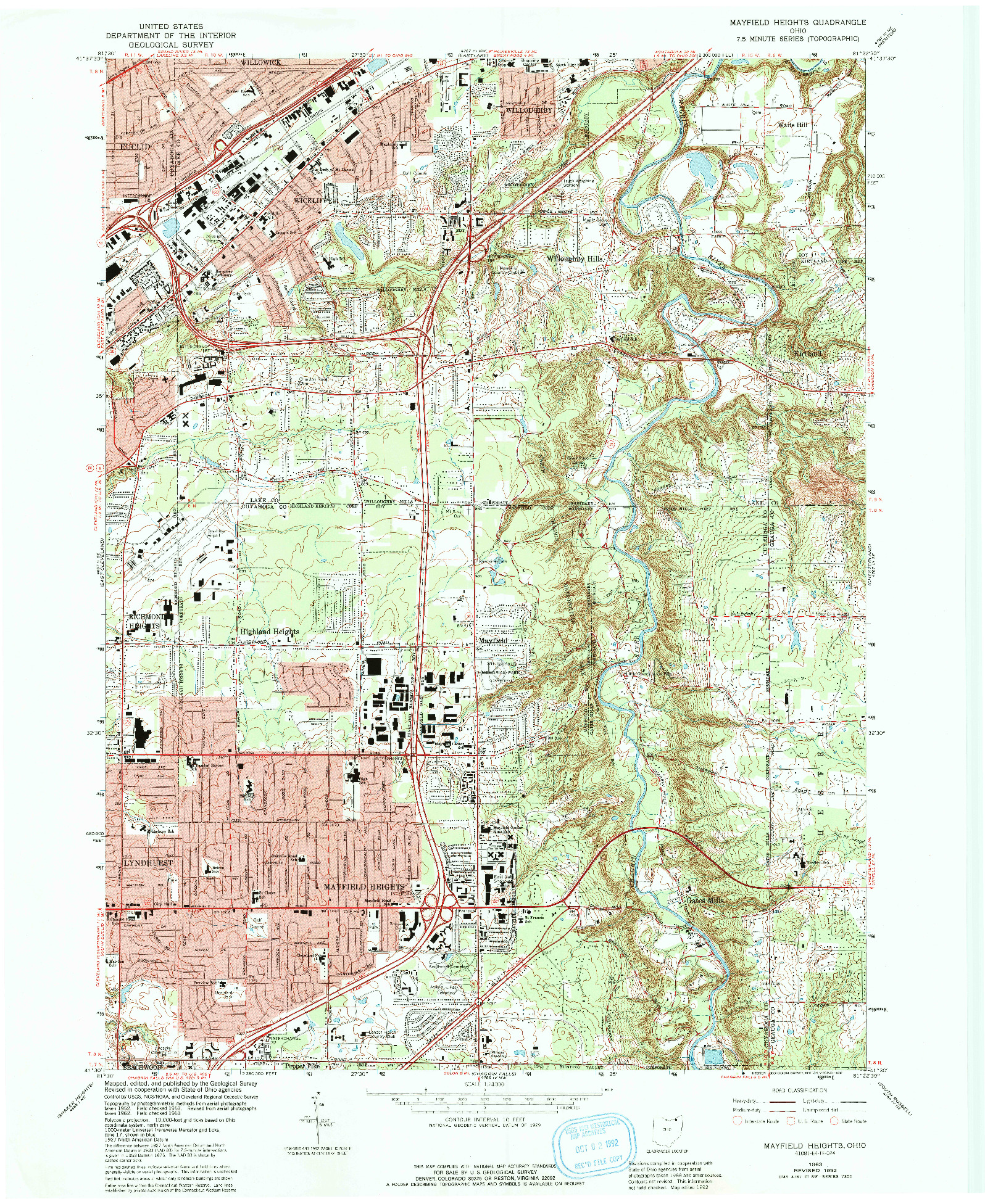 USGS 1:24000-SCALE QUADRANGLE FOR MAYFIELD HEIGHTS, OH 1963