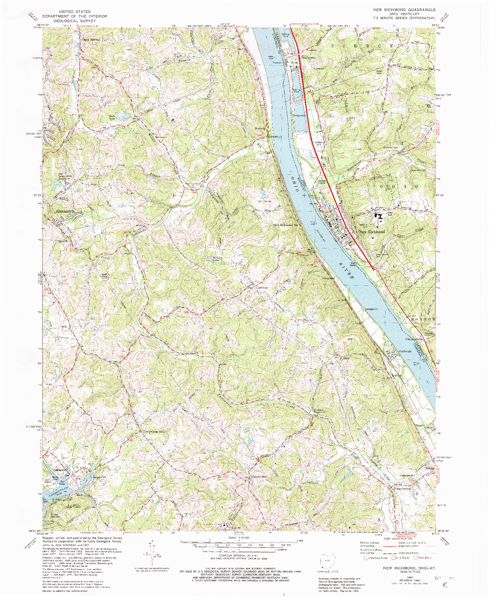 USGS 1:24000-SCALE QUADRANGLE FOR NEW RICHMOND, OH 1981