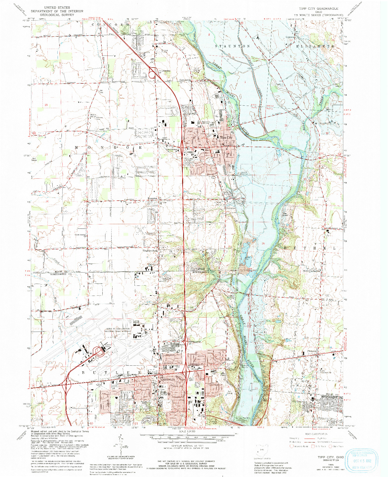 USGS 1:24000-SCALE QUADRANGLE FOR TIPP CITY, OH 1965