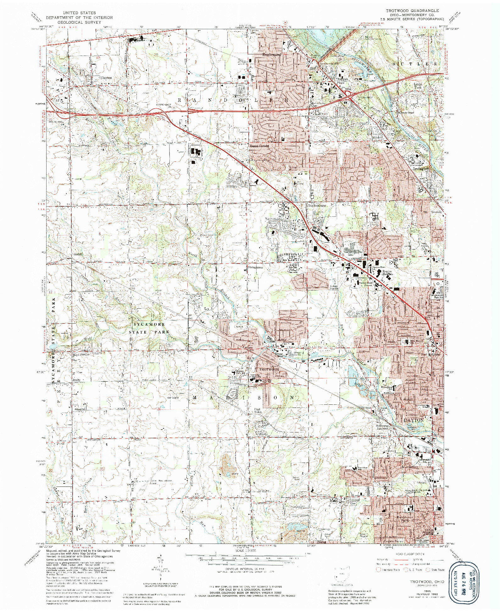 USGS 1:24000-SCALE QUADRANGLE FOR TROTWOOD, OH 1965