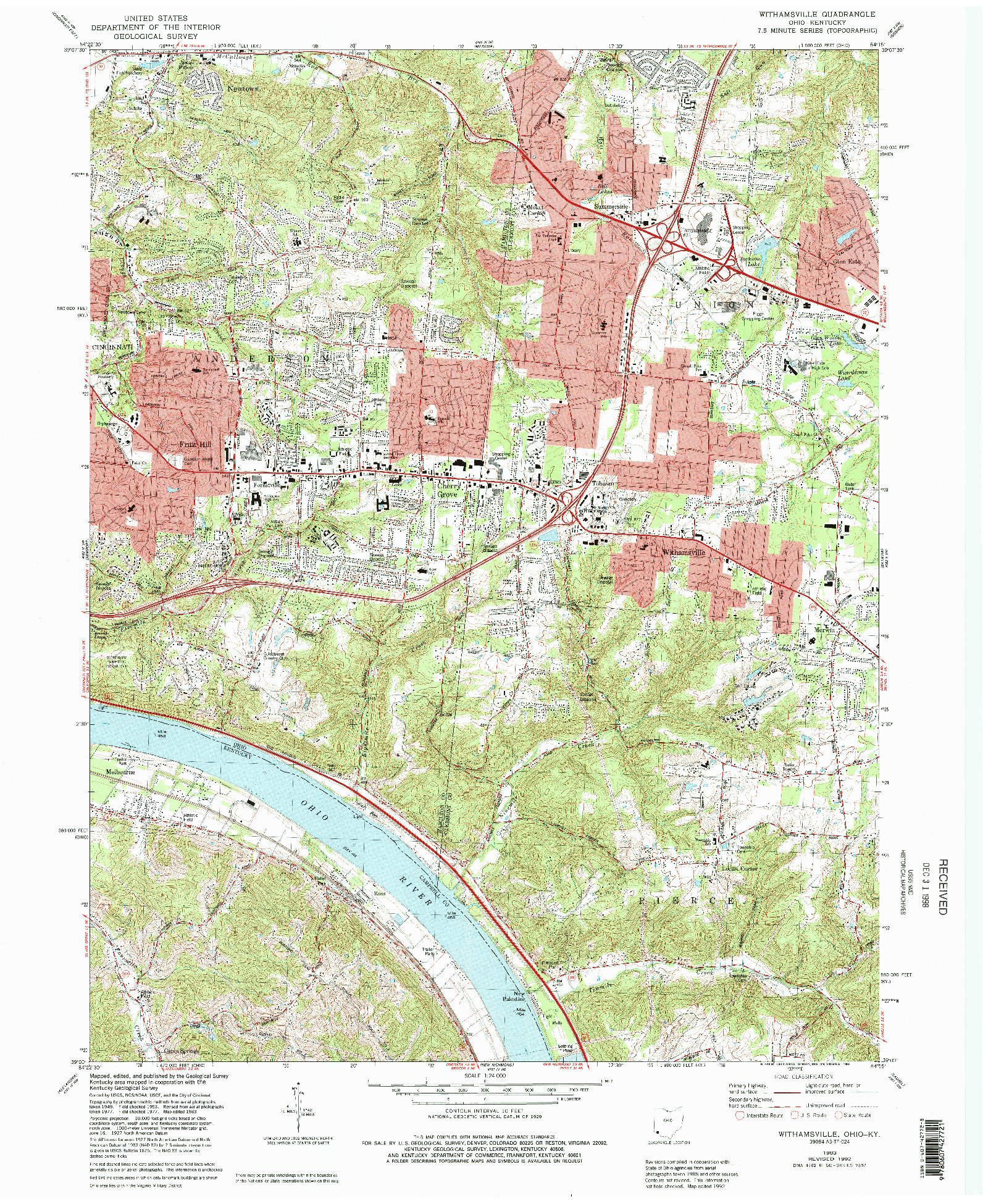 USGS 1:24000-SCALE QUADRANGLE FOR WITHAMSVILLE, OH 1983