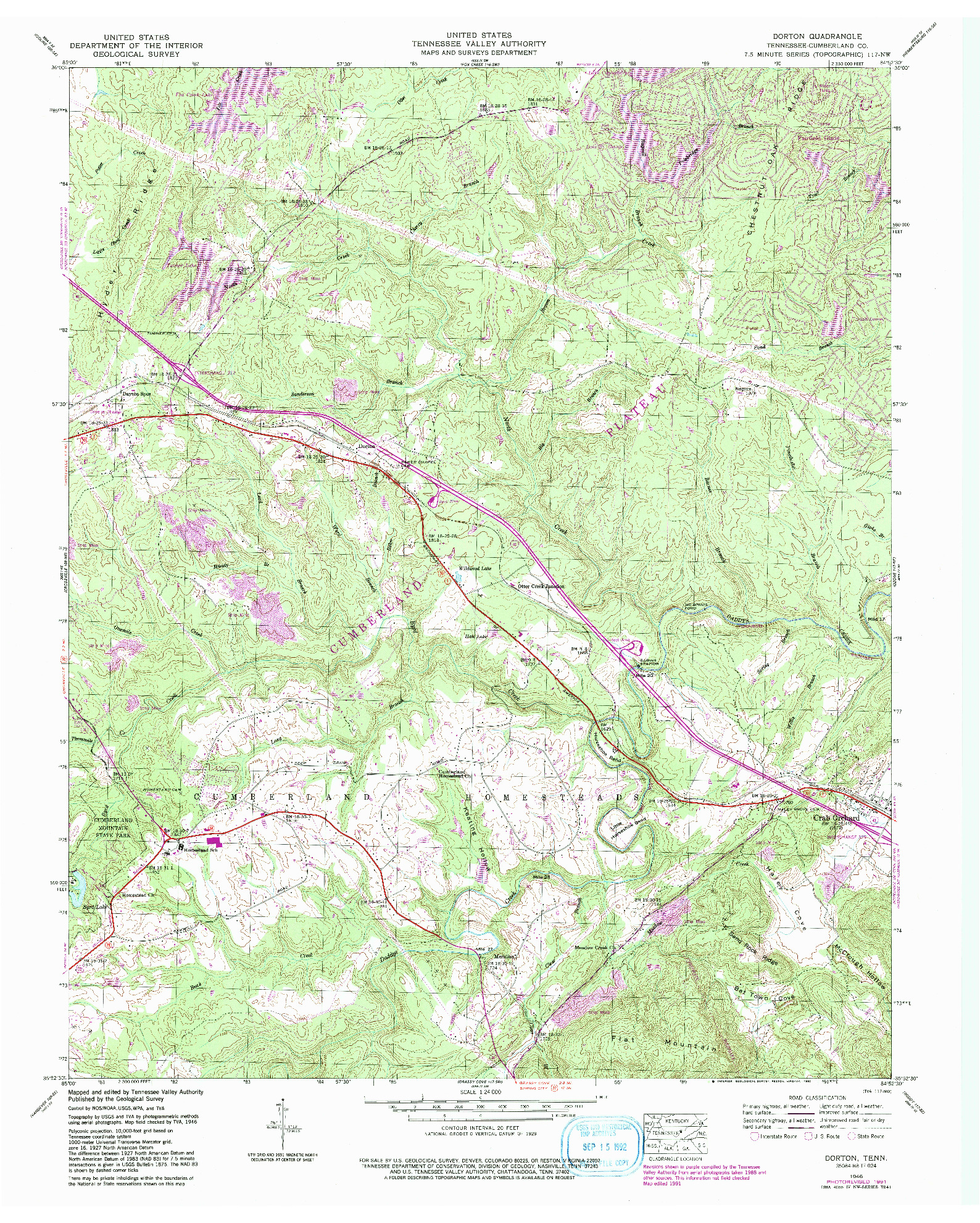 USGS 1:24000-SCALE QUADRANGLE FOR DORTON, TN 1946