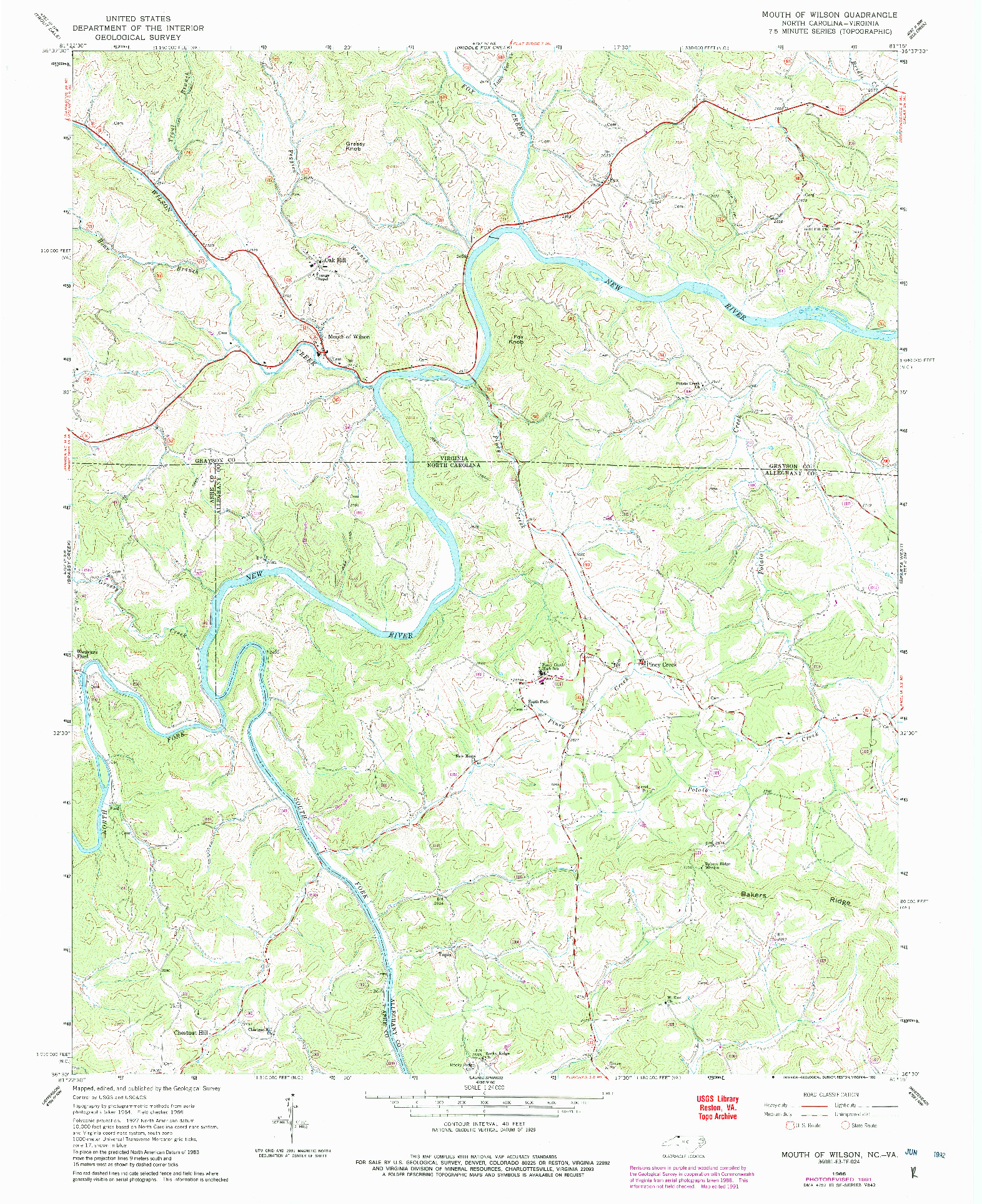 USGS 1:24000-SCALE QUADRANGLE FOR MOUTH OF WILSON, NC 1966