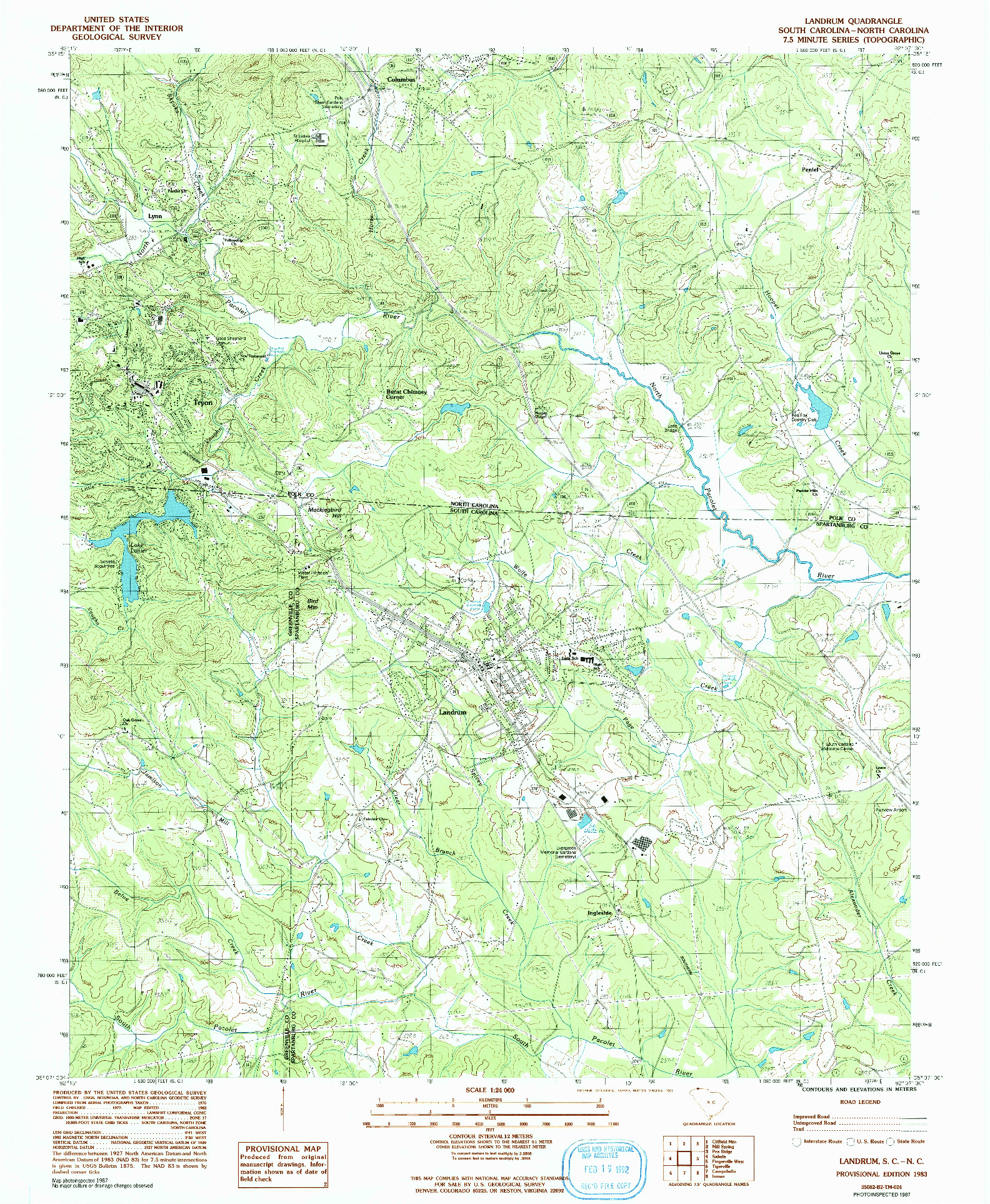 USGS 1:24000-SCALE QUADRANGLE FOR LANDRUM, SC 1968