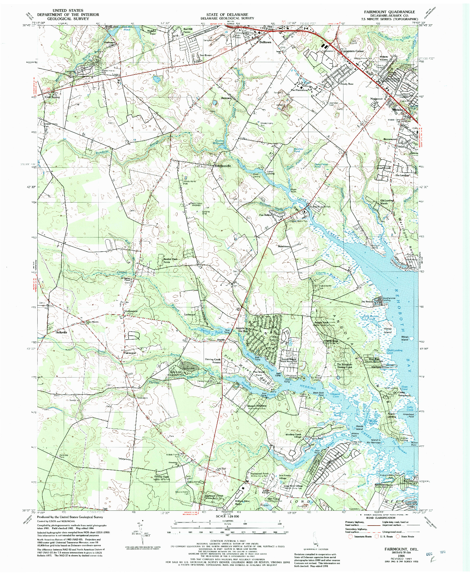 USGS 1:24000-SCALE QUADRANGLE FOR FAIRMOUNT, DE 1984