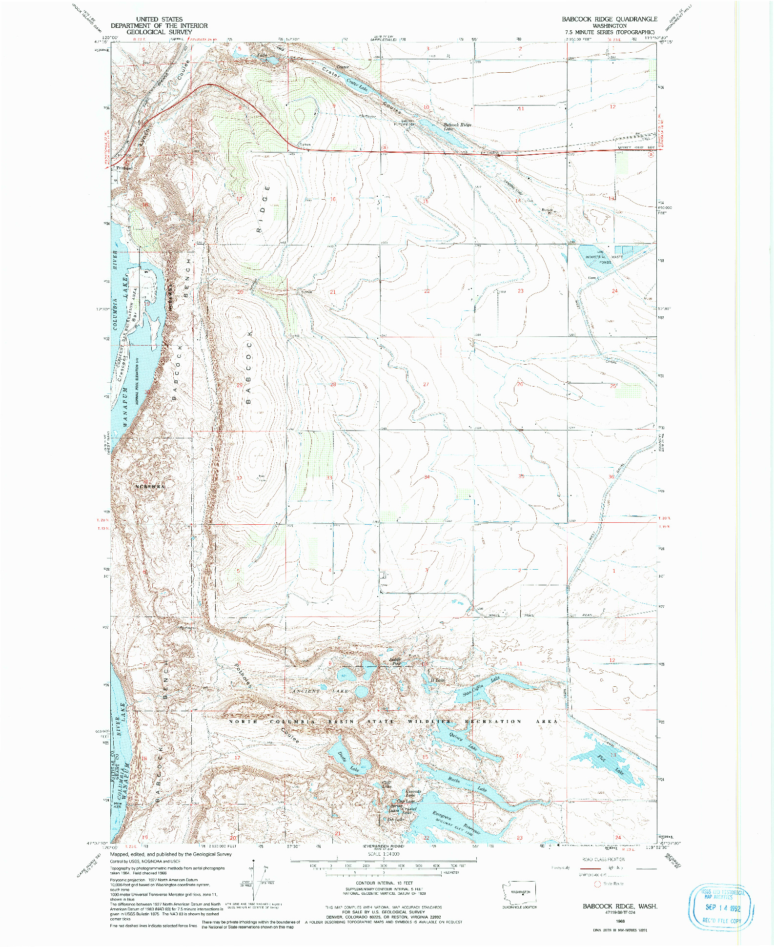 USGS 1:24000-SCALE QUADRANGLE FOR BABCOCK RIDGE, WA 1966