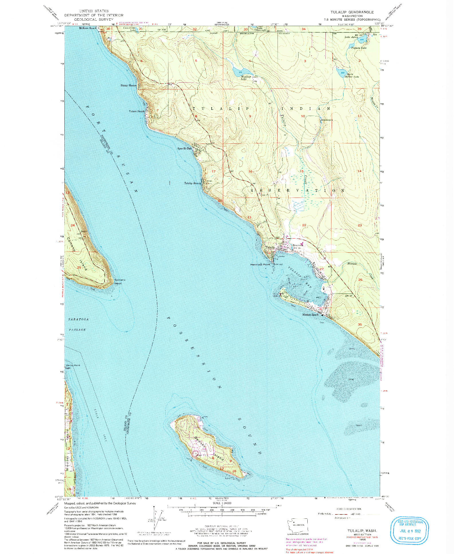 USGS 1:24000-SCALE QUADRANGLE FOR TULALIP, WA 1956