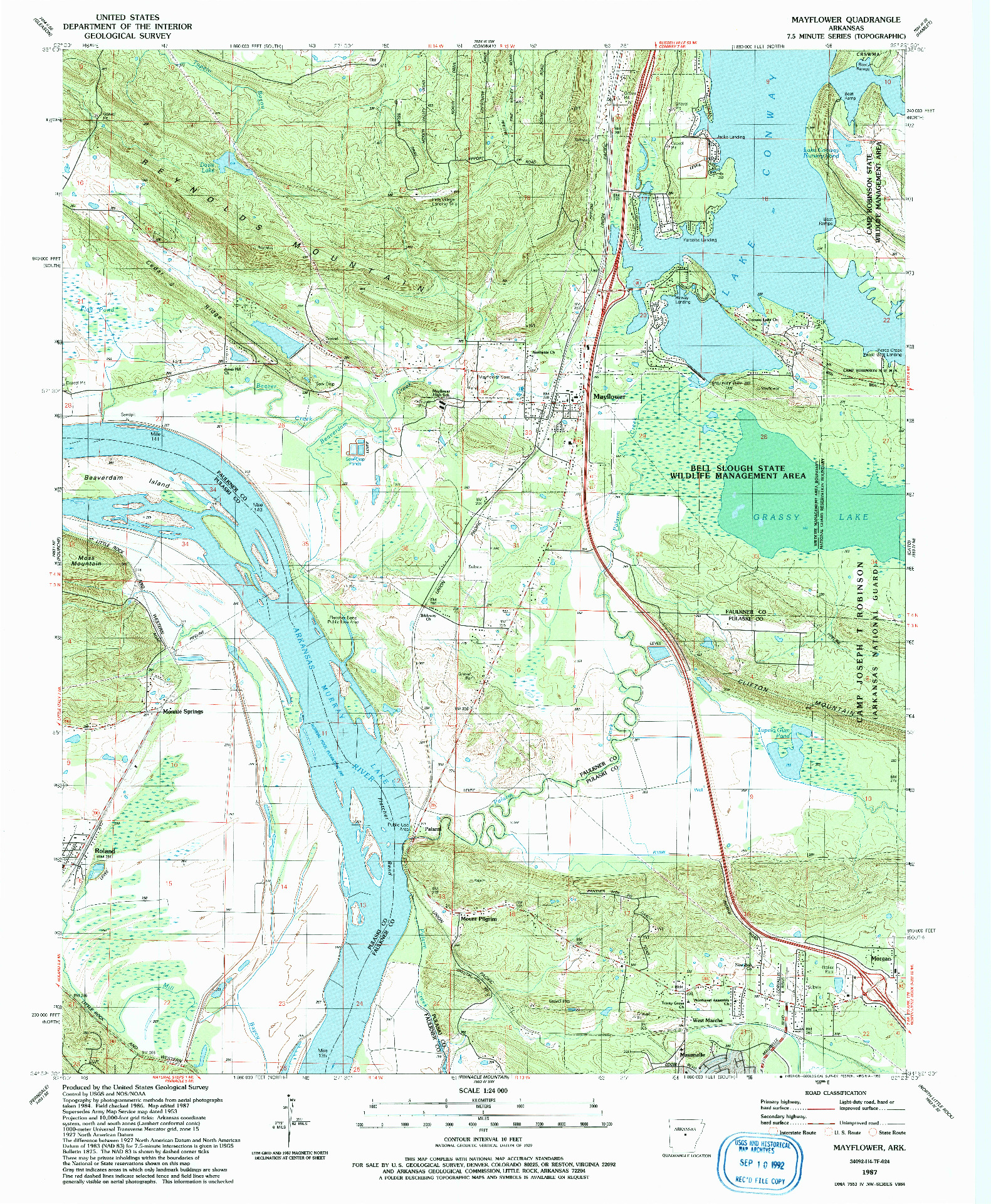 USGS 1:24000-SCALE QUADRANGLE FOR MAYFLOWER, AR 1987