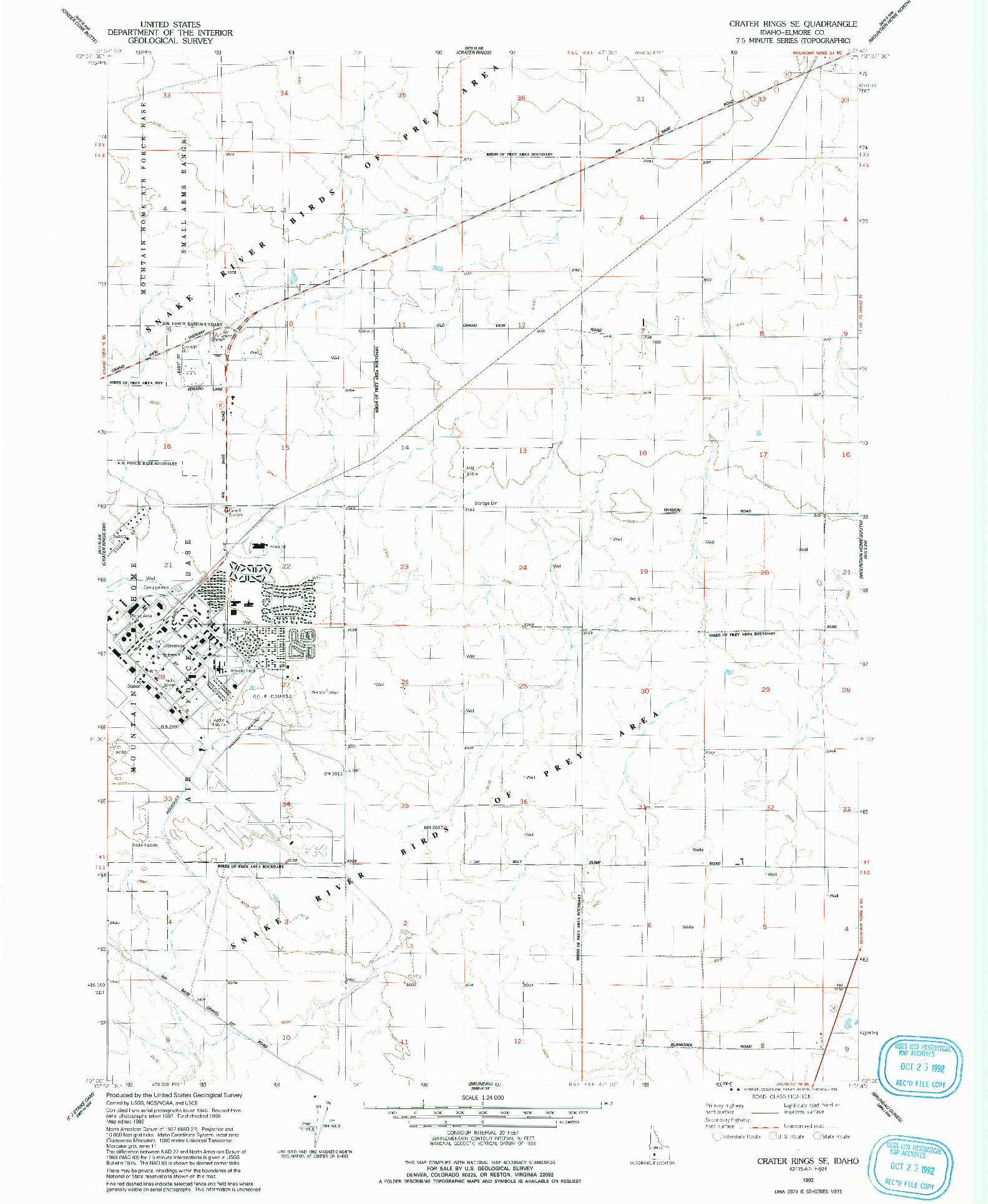 USGS 1:24000-SCALE QUADRANGLE FOR CRATER RINGS SE, ID 1992