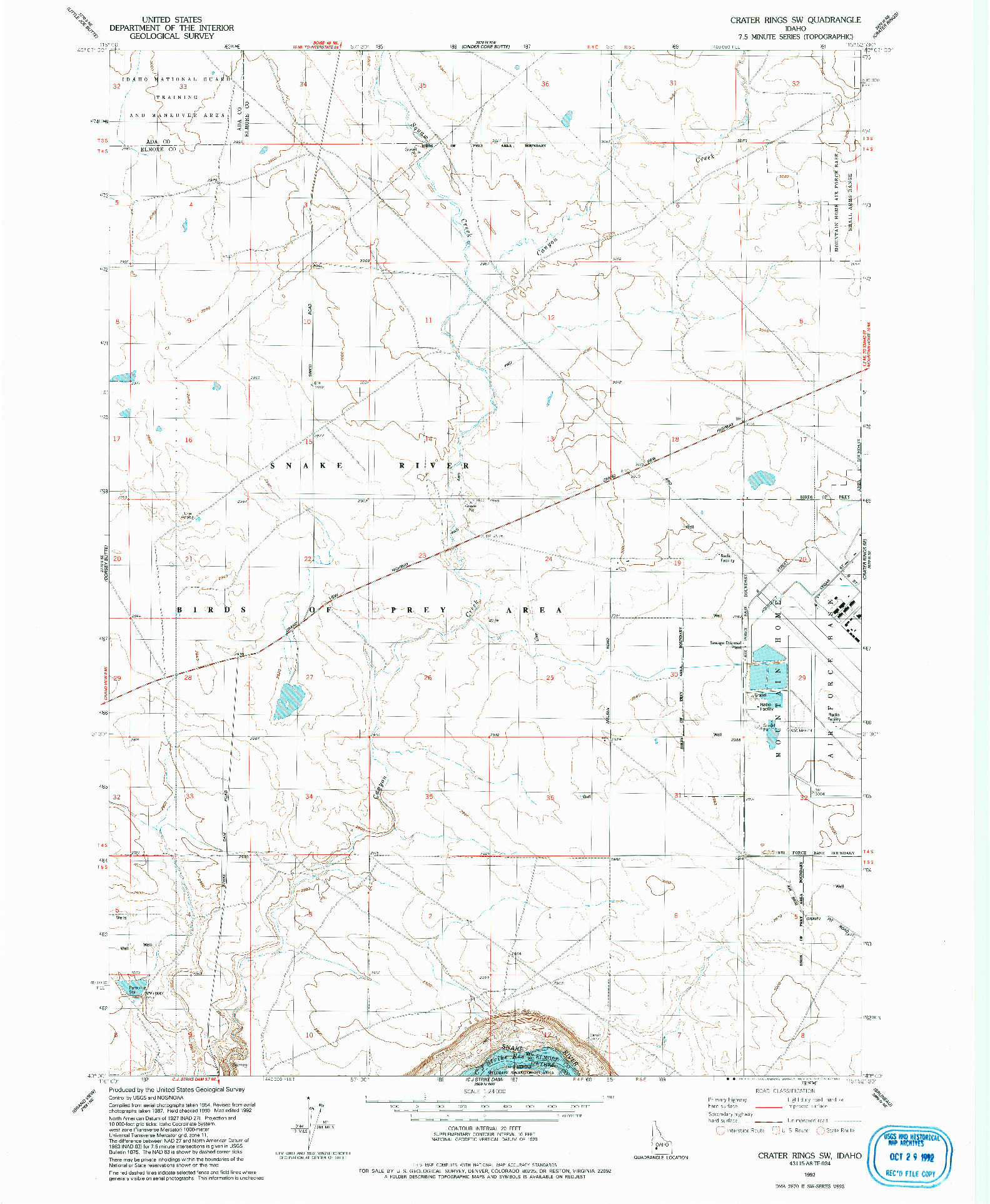 USGS 1:24000-SCALE QUADRANGLE FOR CRATER RINGS SW, ID 1992