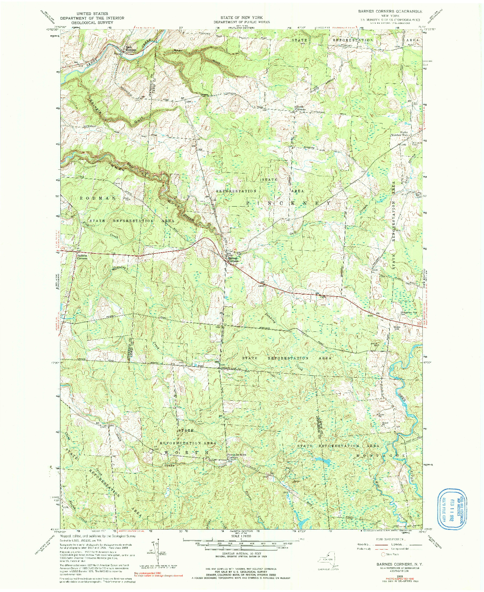 USGS 1:24000-SCALE QUADRANGLE FOR BARNES CORNERS, NY 1959