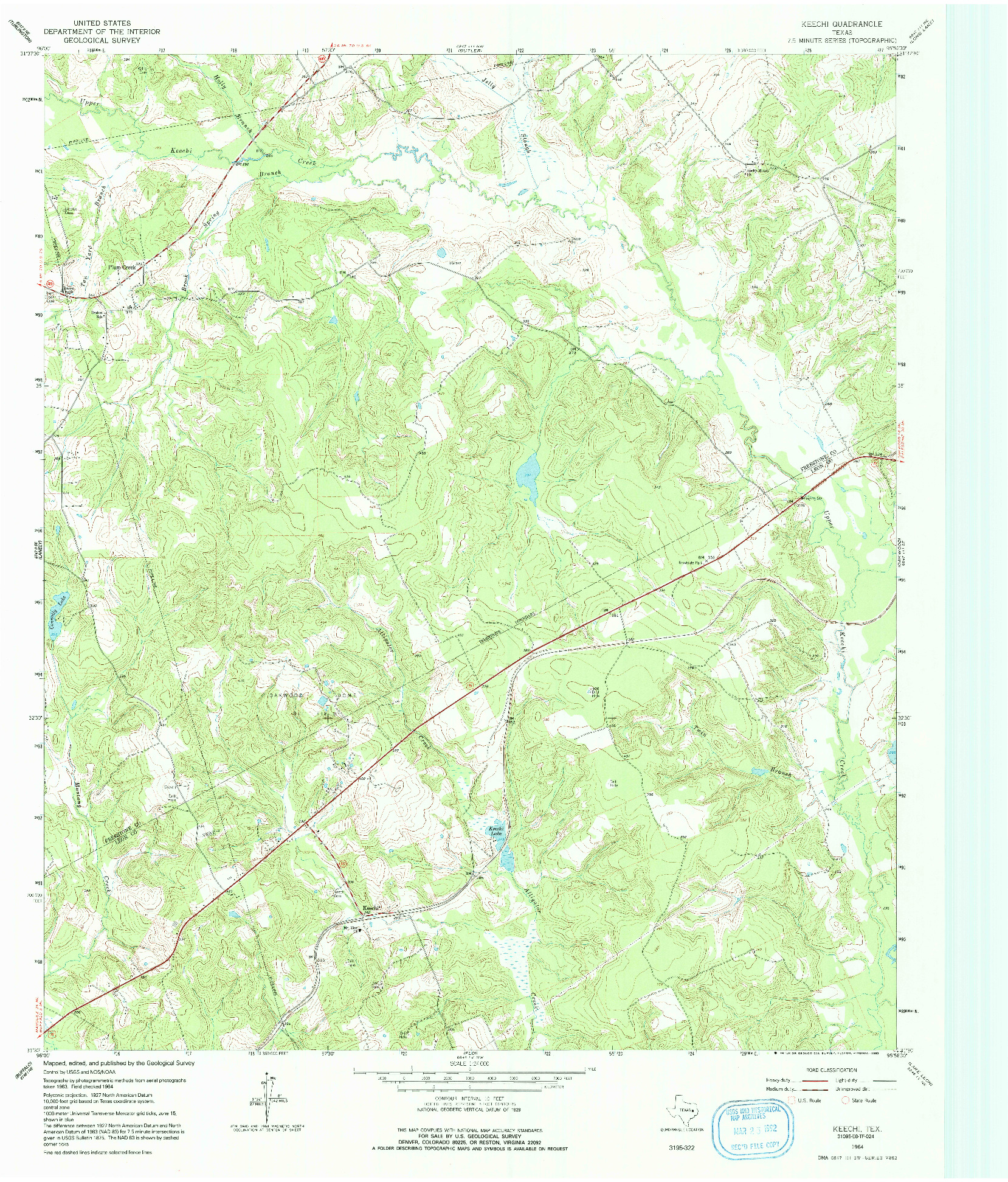 USGS 1:24000-SCALE QUADRANGLE FOR KEECHI, TX 1964