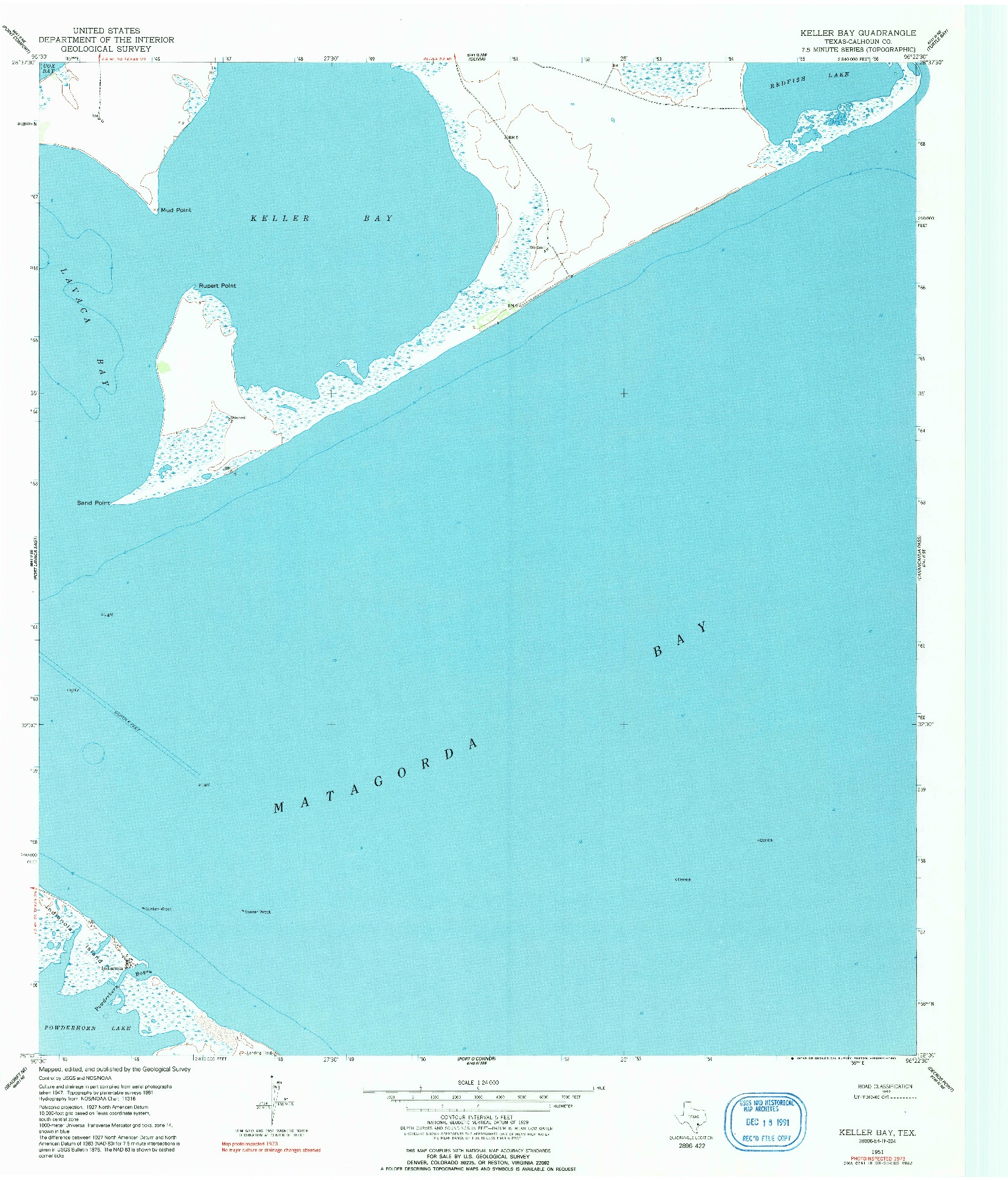 USGS 1:24000-SCALE QUADRANGLE FOR KELLER BAY, TX 1951