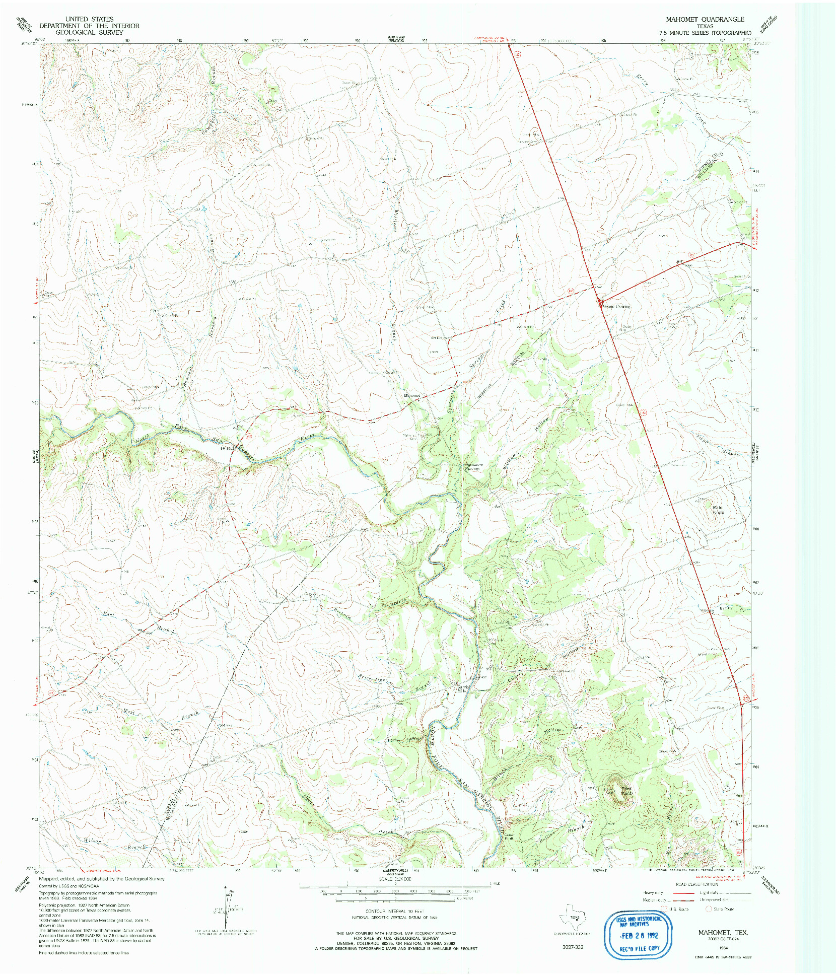 USGS 1:24000-SCALE QUADRANGLE FOR MAHOMET, TX 1964