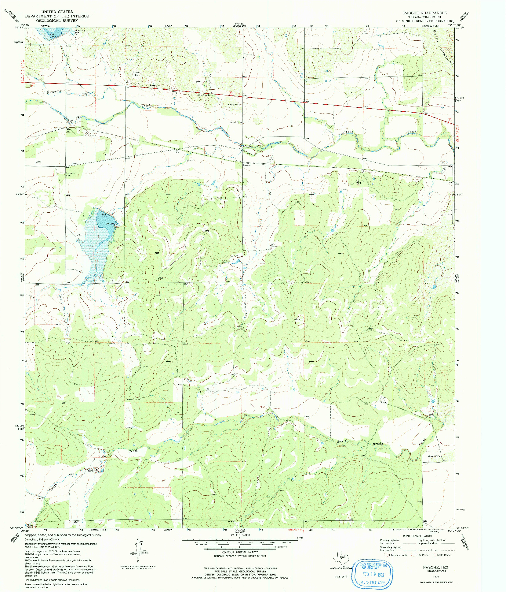 USGS 1:24000-SCALE QUADRANGLE FOR PASCHE, TX 1970
