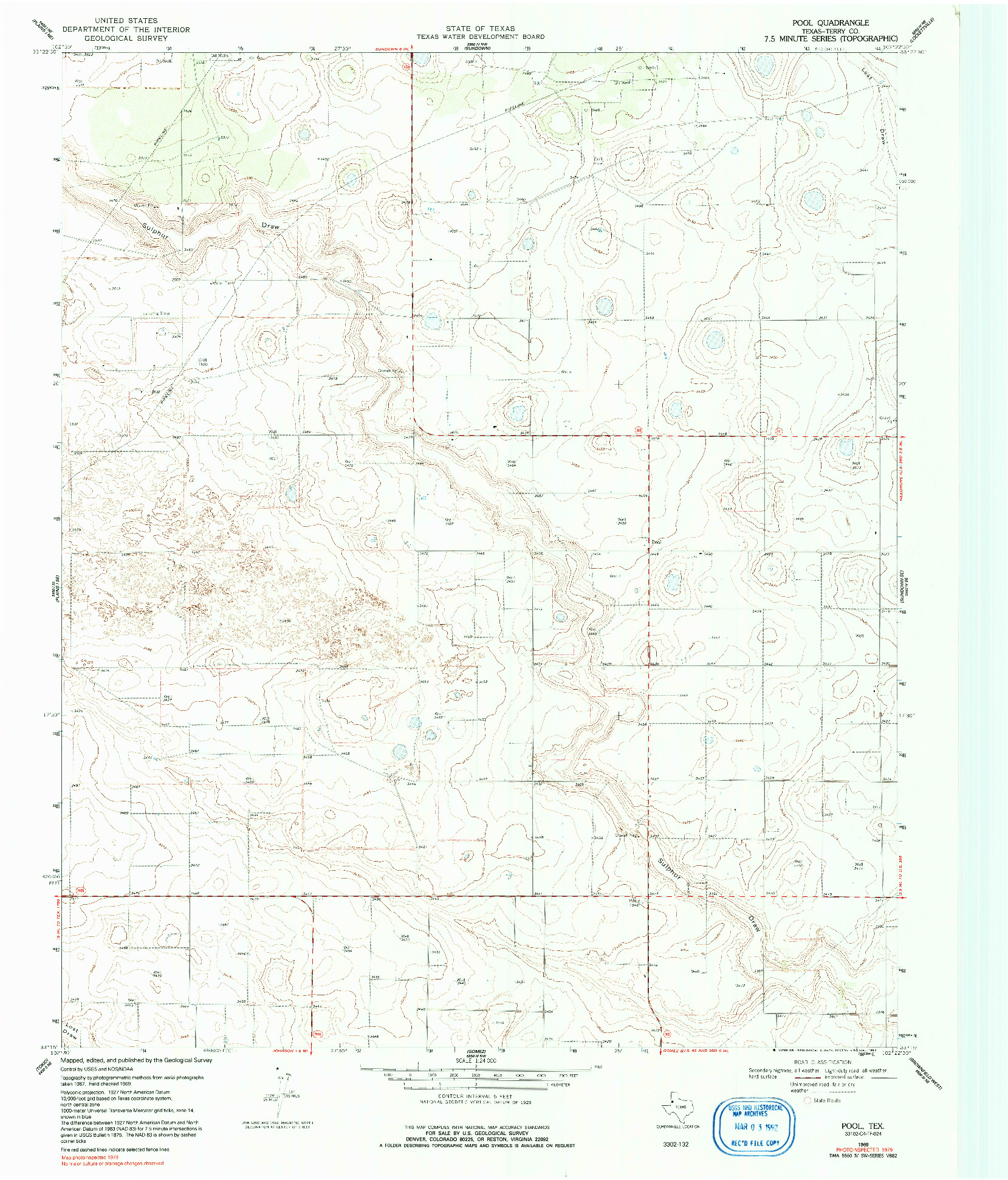 USGS 1:24000-SCALE QUADRANGLE FOR POOL, TX 1969