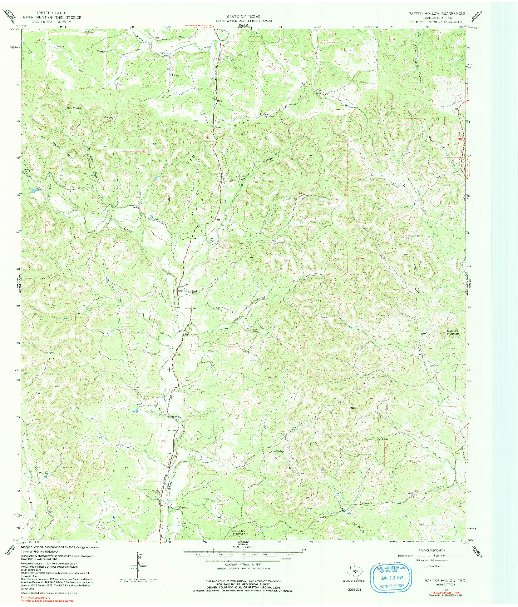 USGS 1:24000-SCALE QUADRANGLE FOR RAFTER HOLLOW, TX 1964