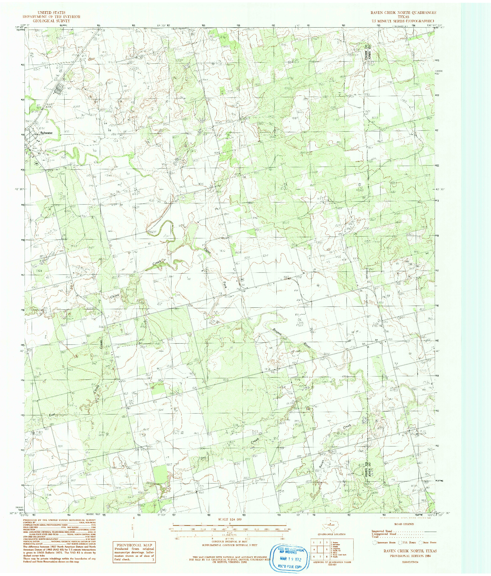 USGS 1:24000-SCALE QUADRANGLE FOR RAVEN CREEK NORTH, TX 1984