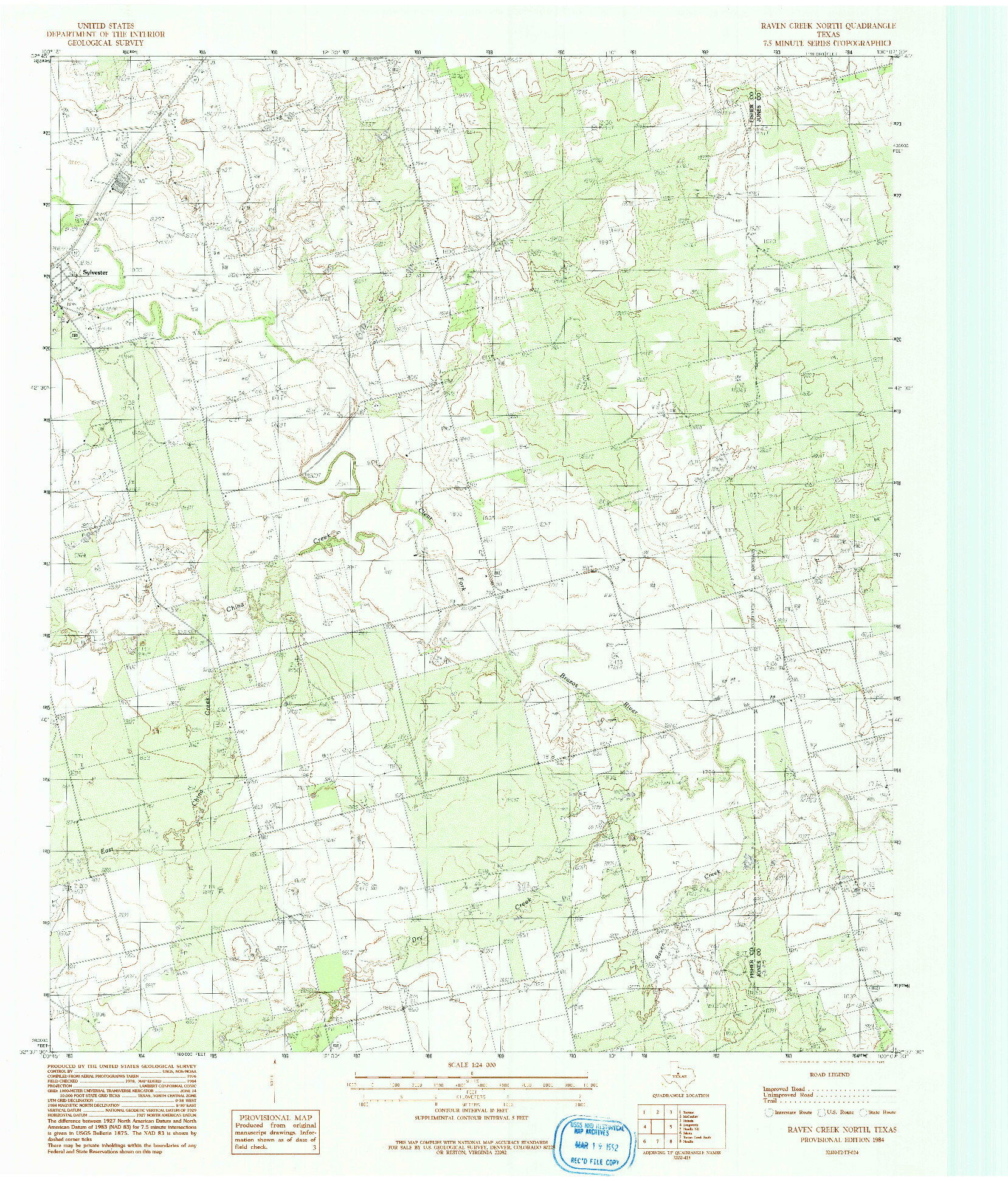 USGS 1:24000-SCALE QUADRANGLE FOR RAVEN CREEK NORTH, TX 1984