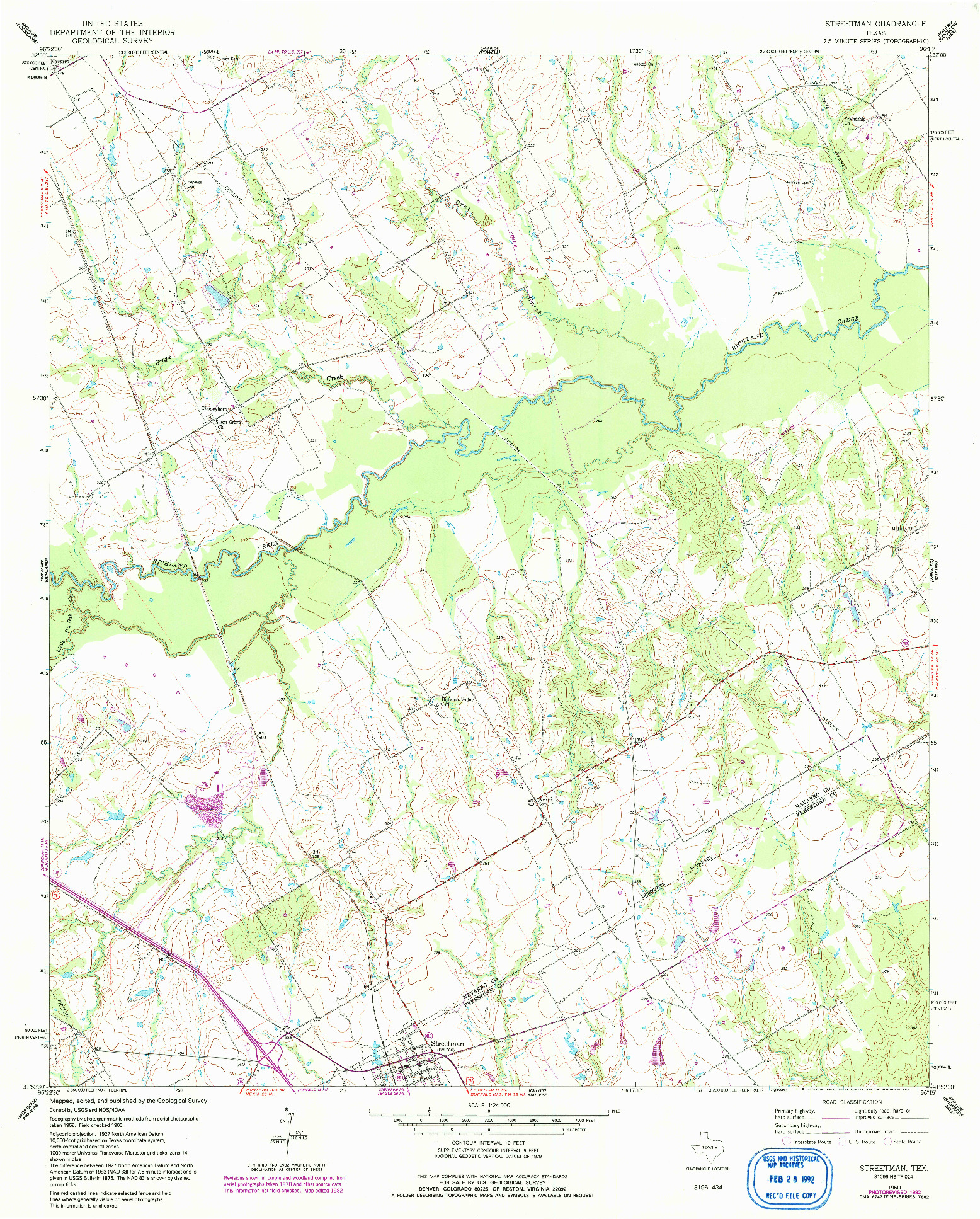USGS 1:24000-SCALE QUADRANGLE FOR STREETMAN, TX 1960