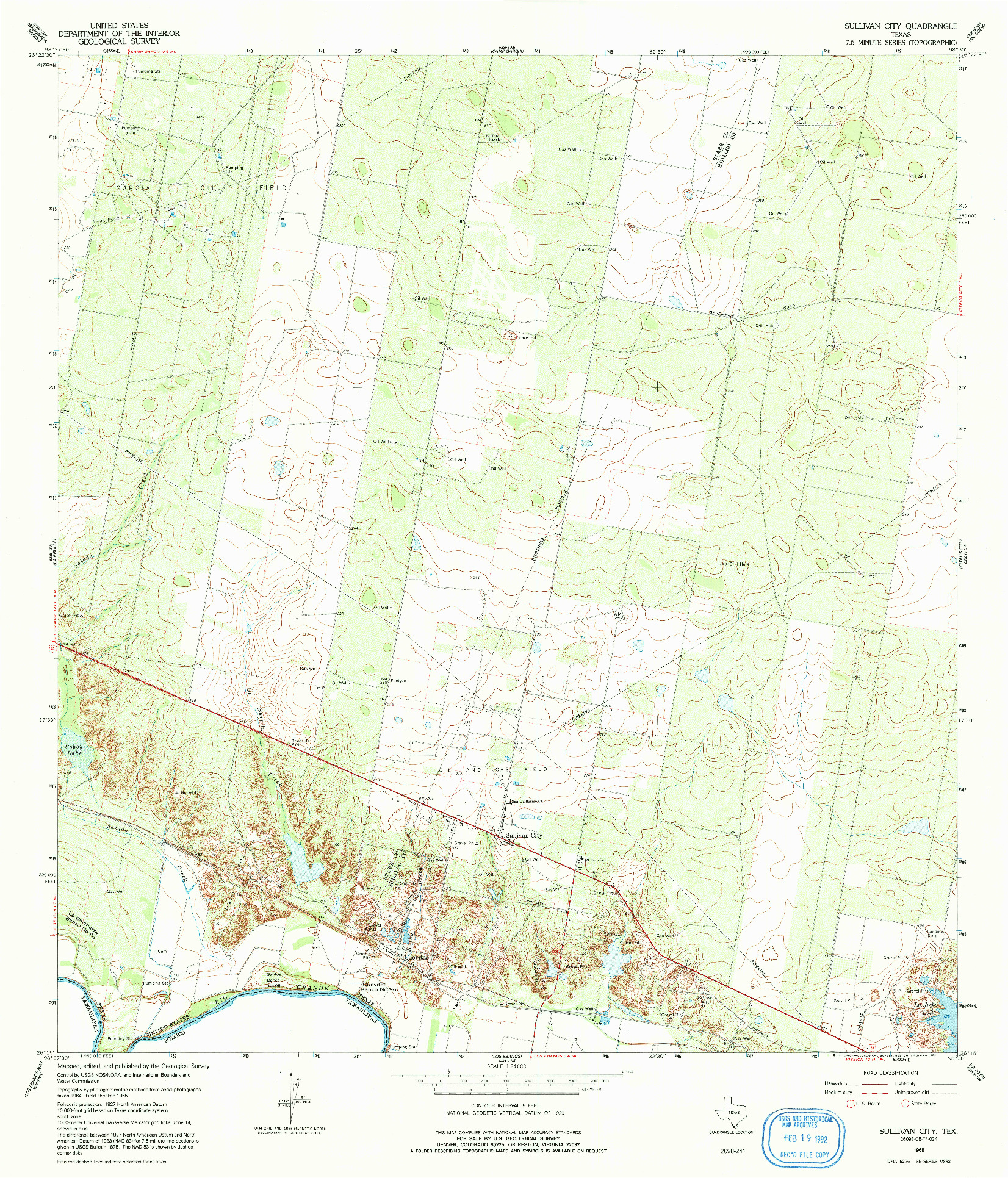 USGS 1:24000-SCALE QUADRANGLE FOR SULLIVAN CITY, TX 1965