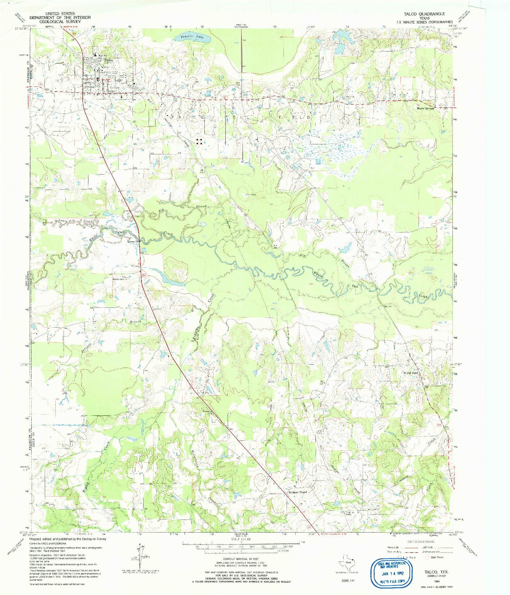 USGS 1:24000-SCALE QUADRANGLE FOR TALCO, TX 1964