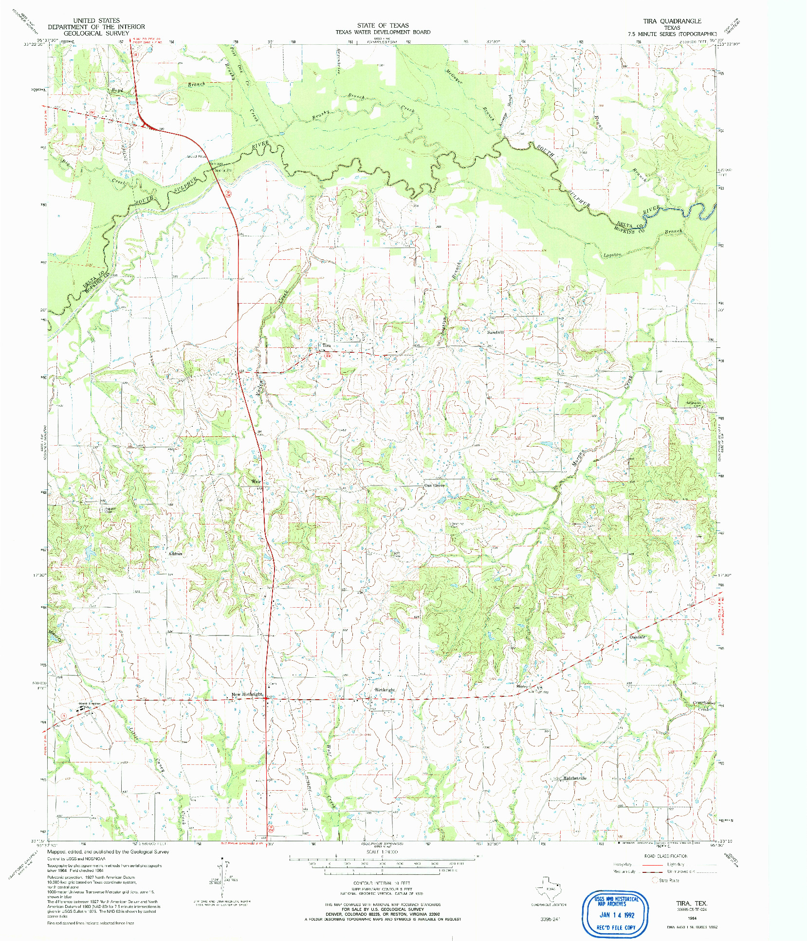 USGS 1:24000-SCALE QUADRANGLE FOR TIRA, TX 1964