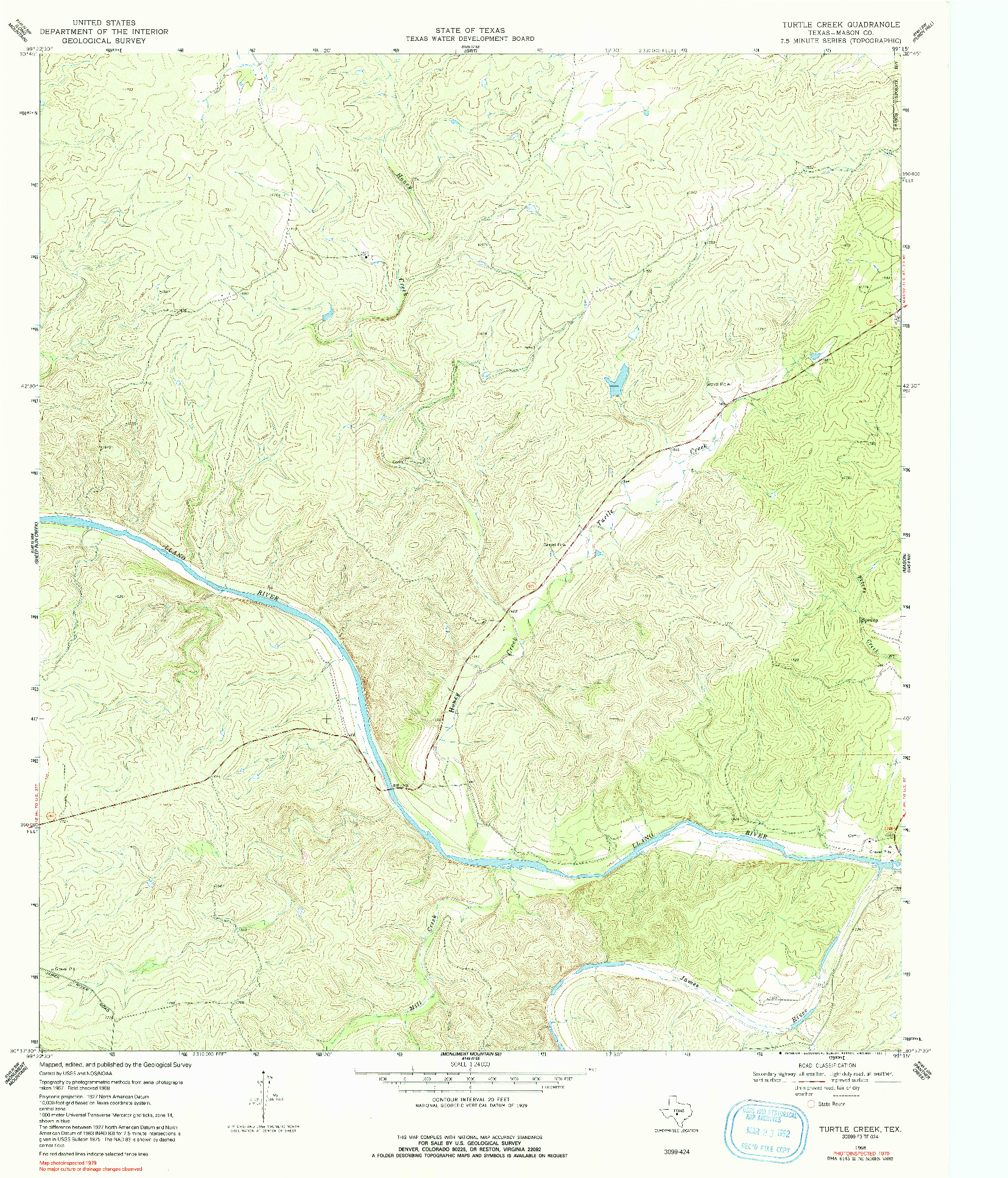 USGS 1:24000-SCALE QUADRANGLE FOR TURTLE CREEK, TX 1968