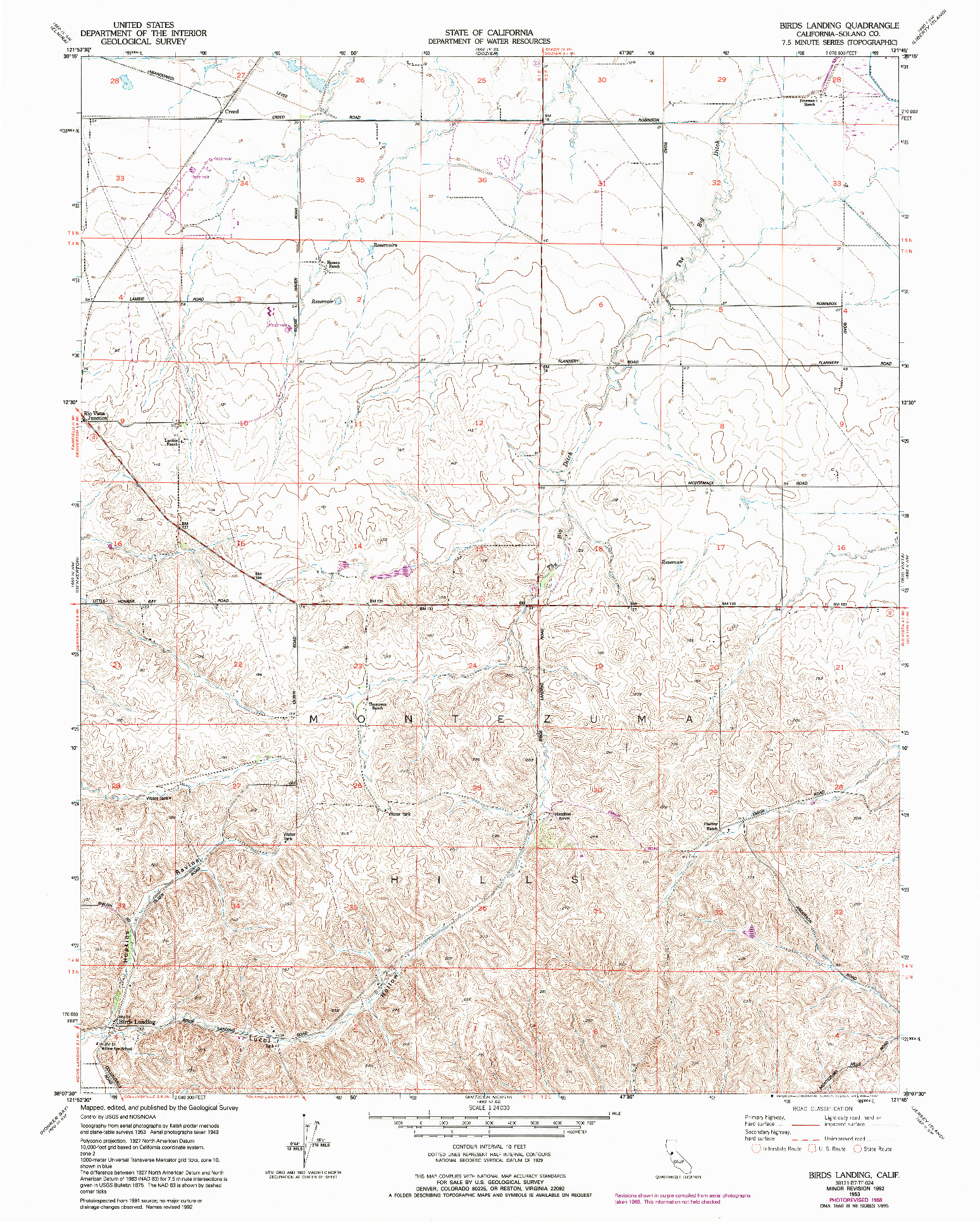 USGS 1:24000-SCALE QUADRANGLE FOR BIRDS LANDING, CA 1953