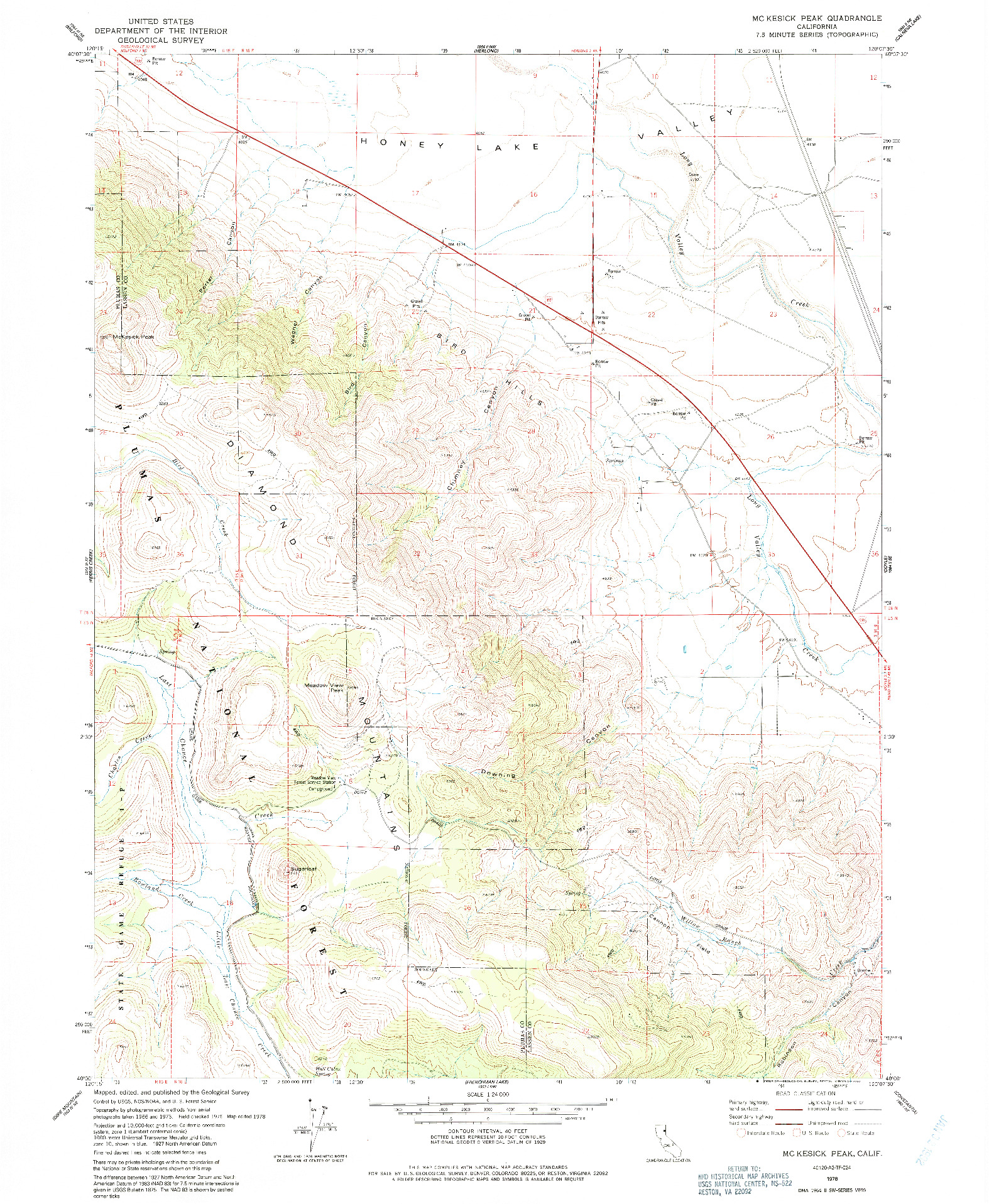 USGS 1:24000-SCALE QUADRANGLE FOR MC KESICK PEAK, CA 1978