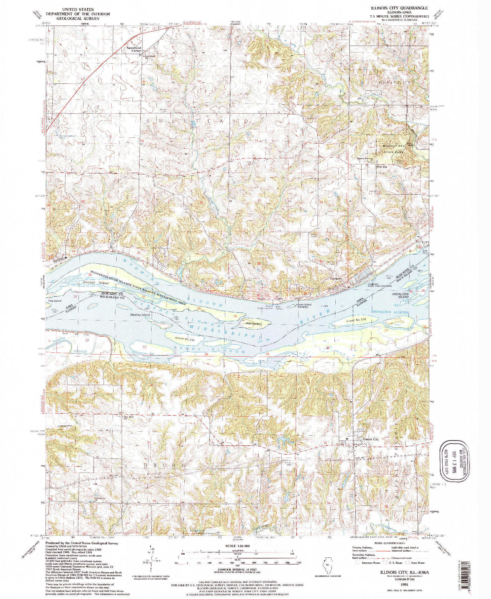 USGS 1:24000-SCALE QUADRANGLE FOR ILLINOIS CITY, IL 1991