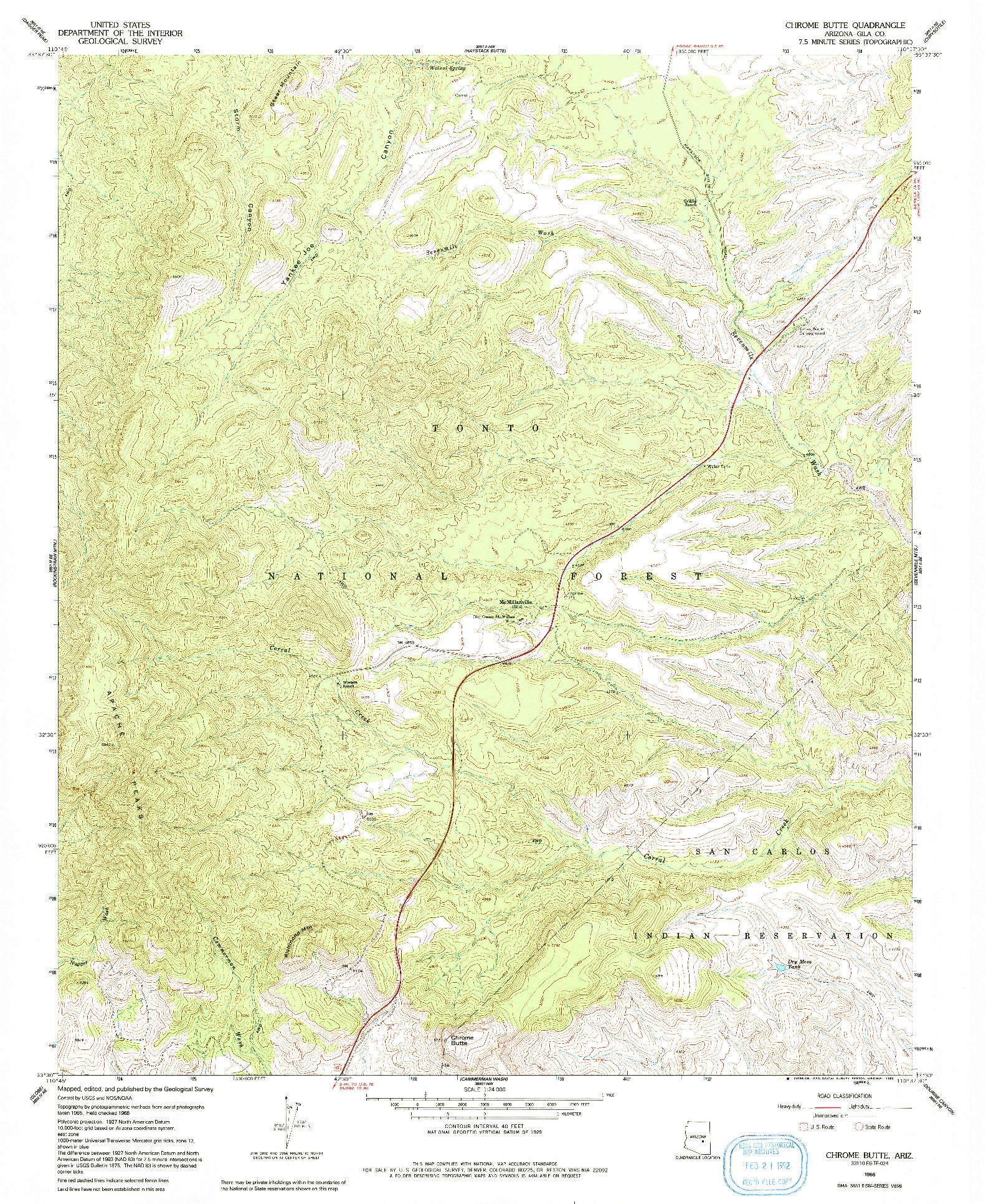 USGS 1:24000-SCALE QUADRANGLE FOR CHROME BUTTE, AZ 1966