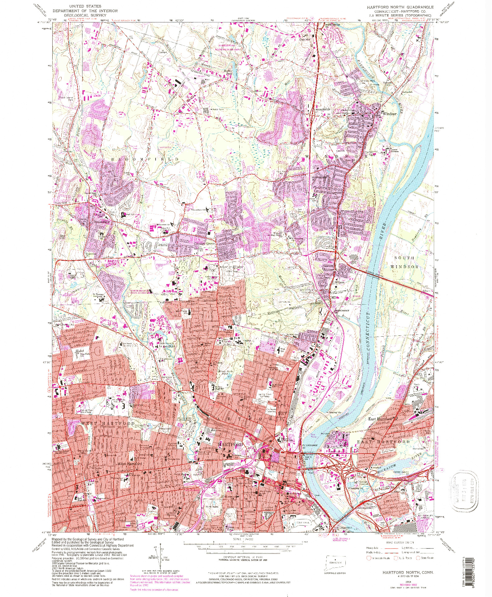 USGS 1:24000-SCALE QUADRANGLE FOR HARTFORD NORTH, CT 1964