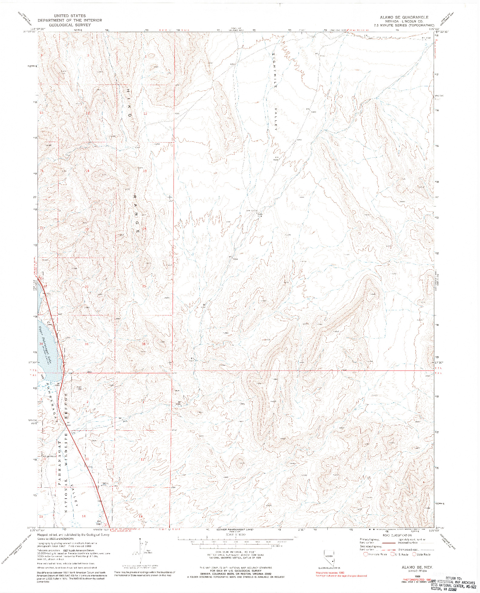 USGS 1:24000-SCALE QUADRANGLE FOR ALAMO SE, NV 1980