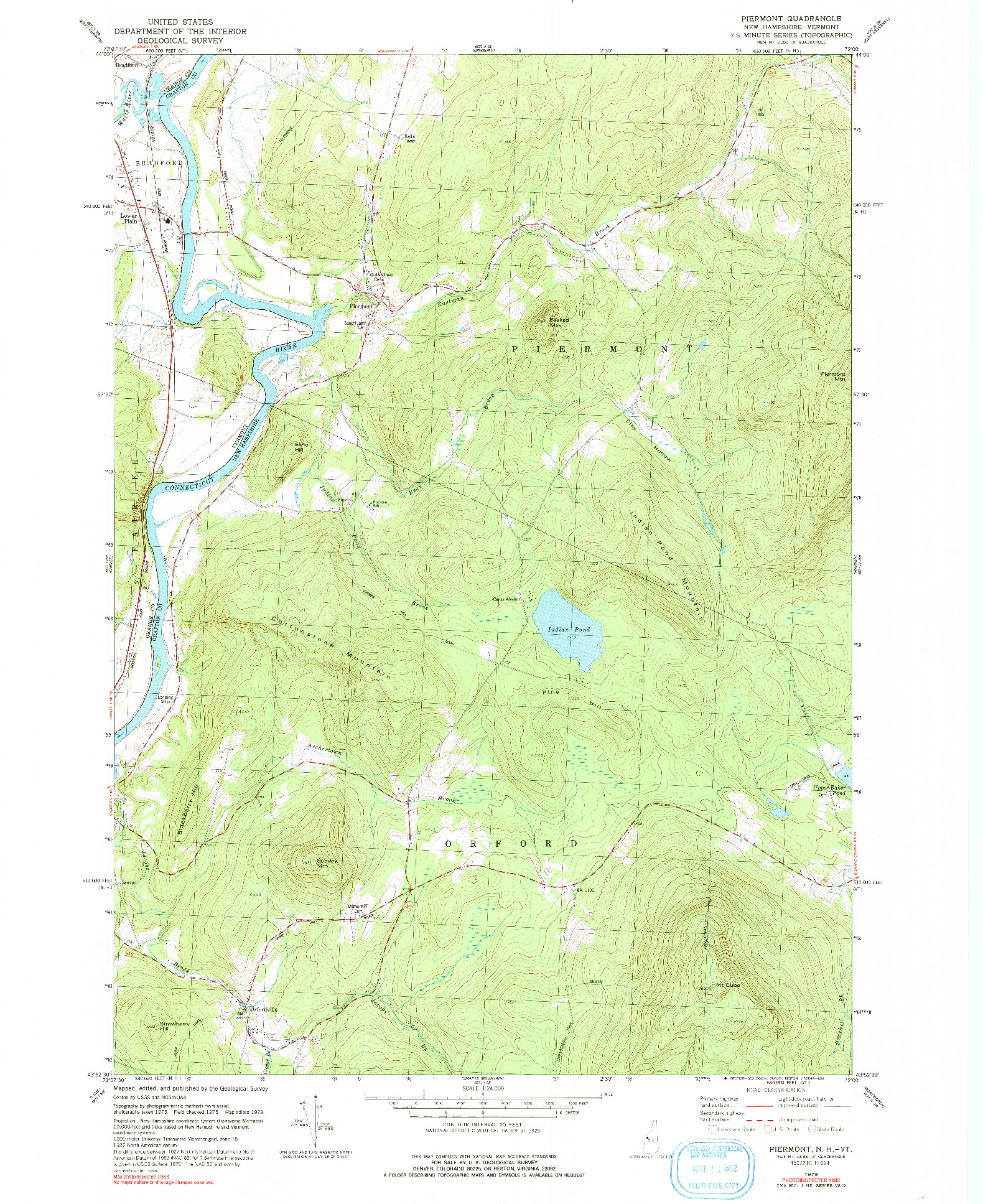 USGS 1:24000-SCALE QUADRANGLE FOR PIERMONT, NH 1979