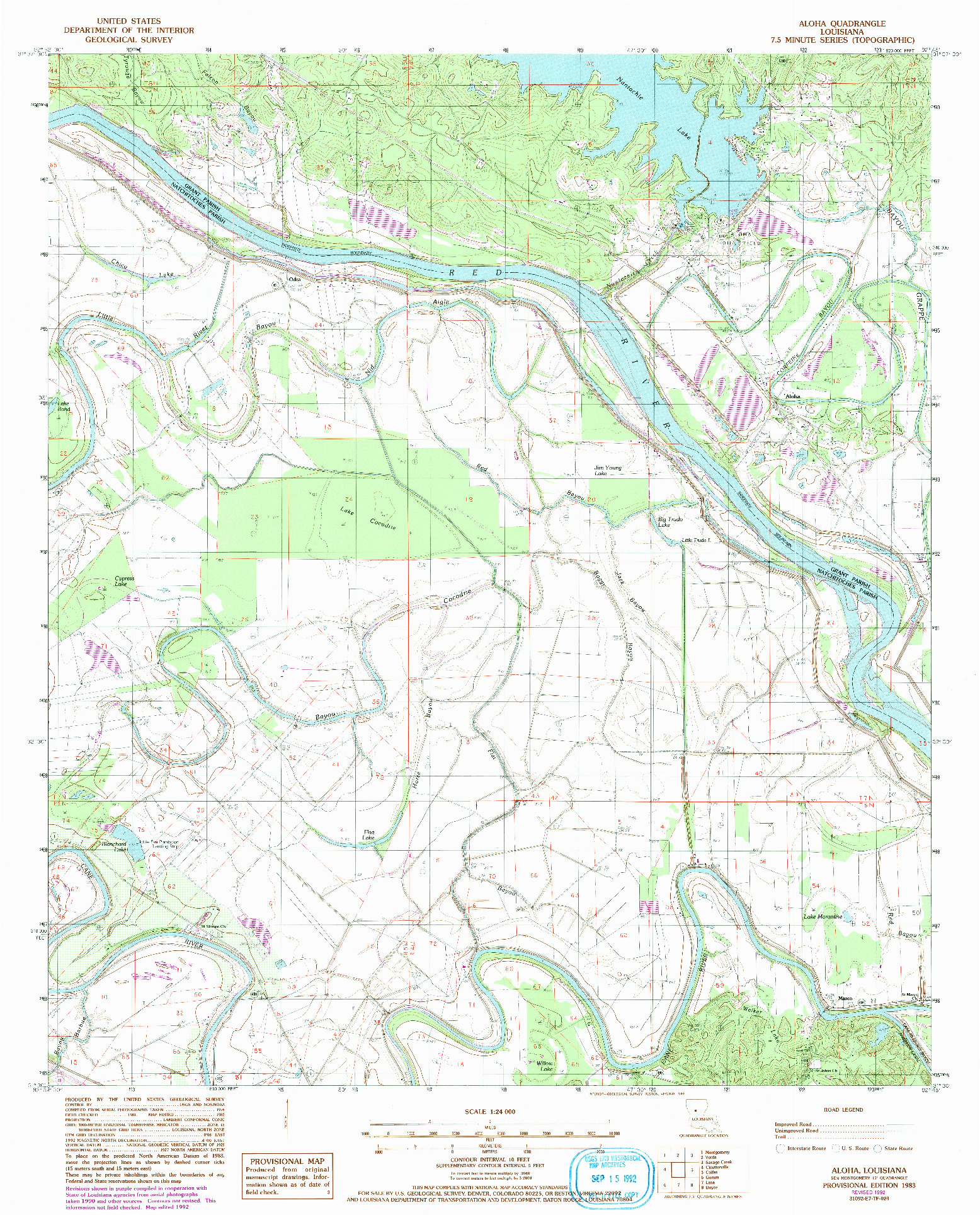 USGS 1:24000-SCALE QUADRANGLE FOR ALOHA, LA 1983