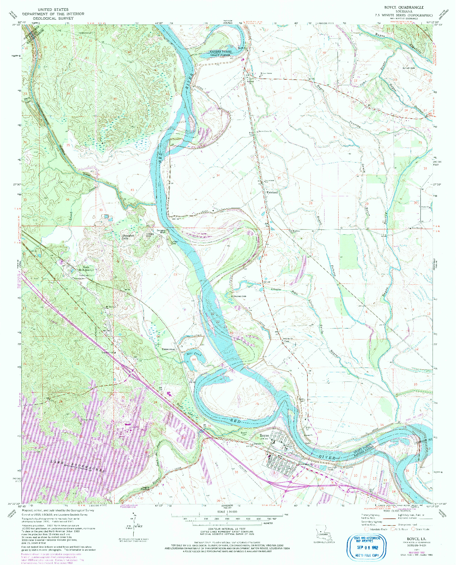 USGS 1:24000-SCALE QUADRANGLE FOR BOYCE, LA 1971