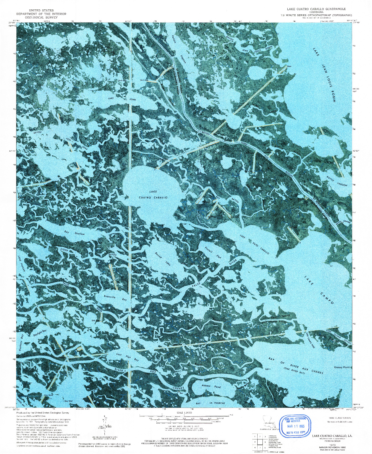 USGS 1:24000-SCALE QUADRANGLE FOR LAKE CUATRO CABALLO, LA 1973