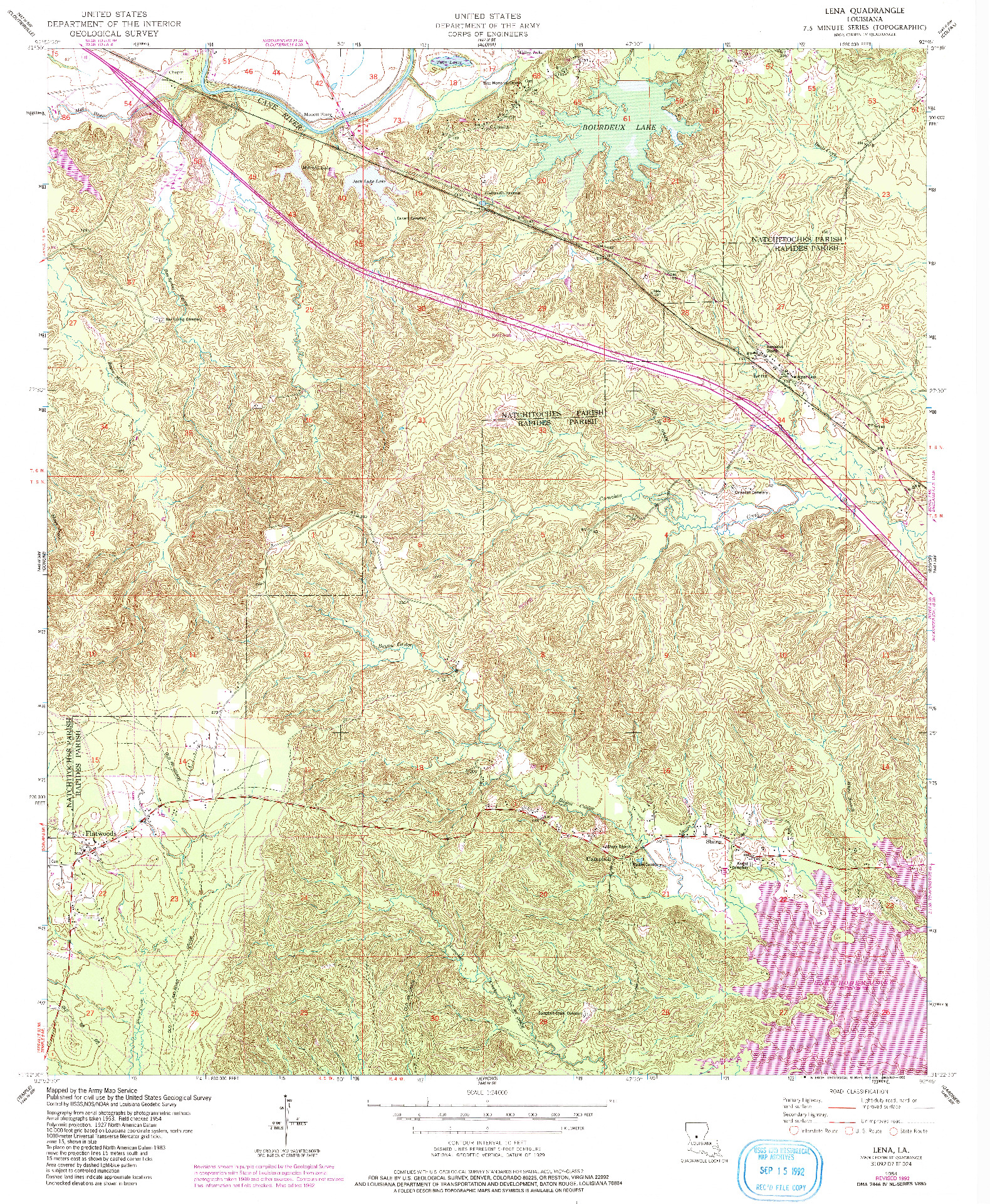 USGS 1:24000-SCALE QUADRANGLE FOR LENA, LA 1954