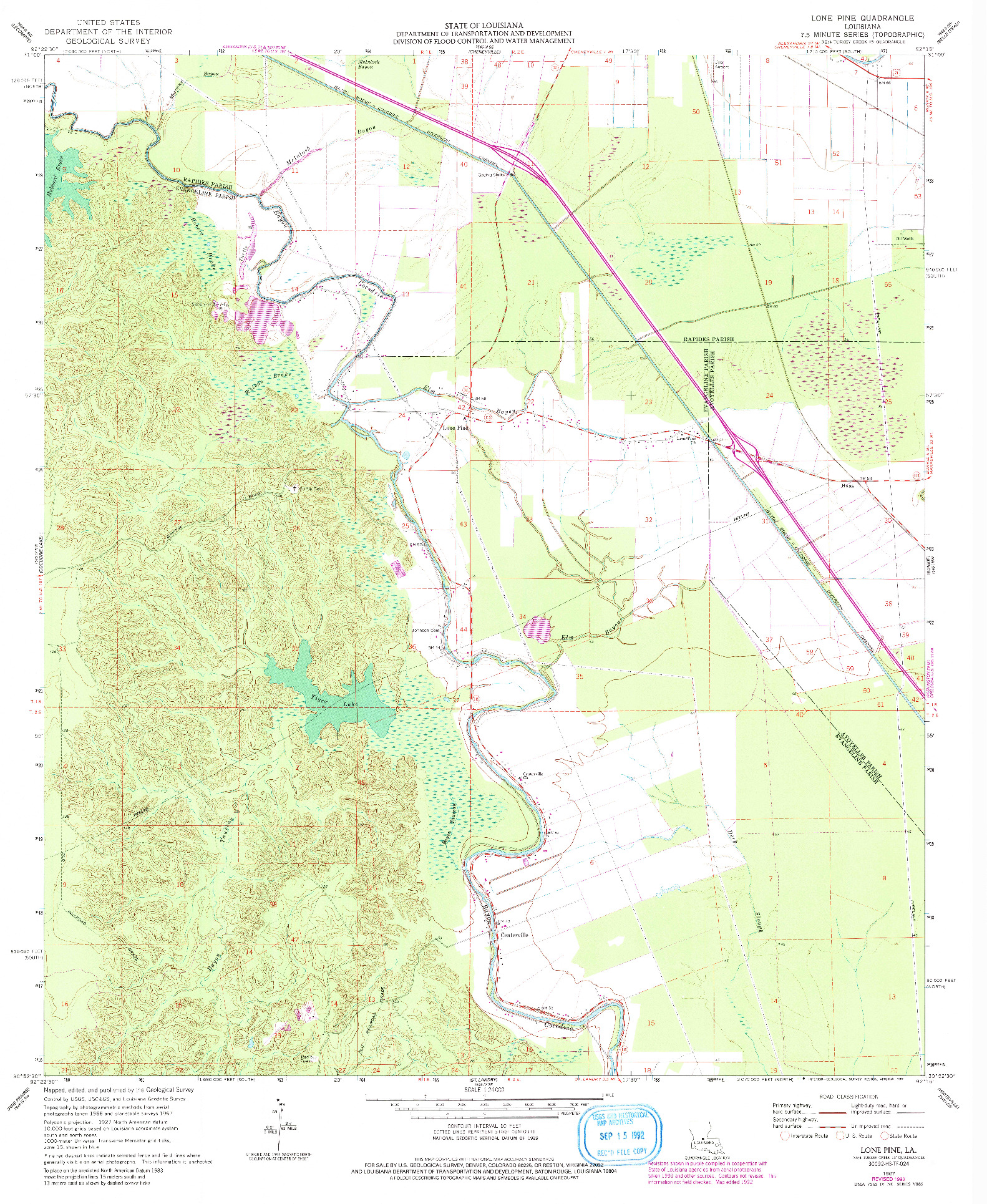 USGS 1:24000-SCALE QUADRANGLE FOR LONE PINE, LA 1967