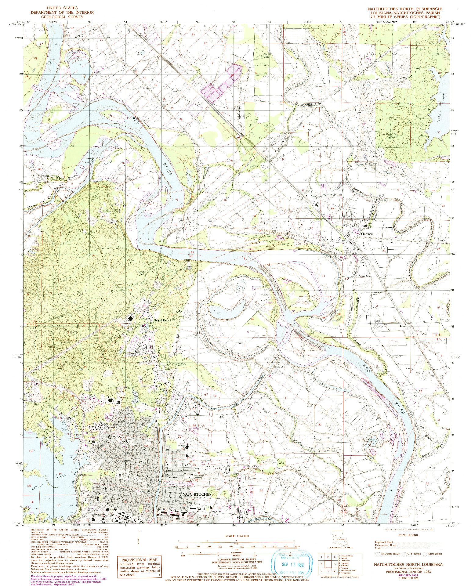 USGS 1:24000-SCALE QUADRANGLE FOR NATCHITOCHES NORTH, LA 1983