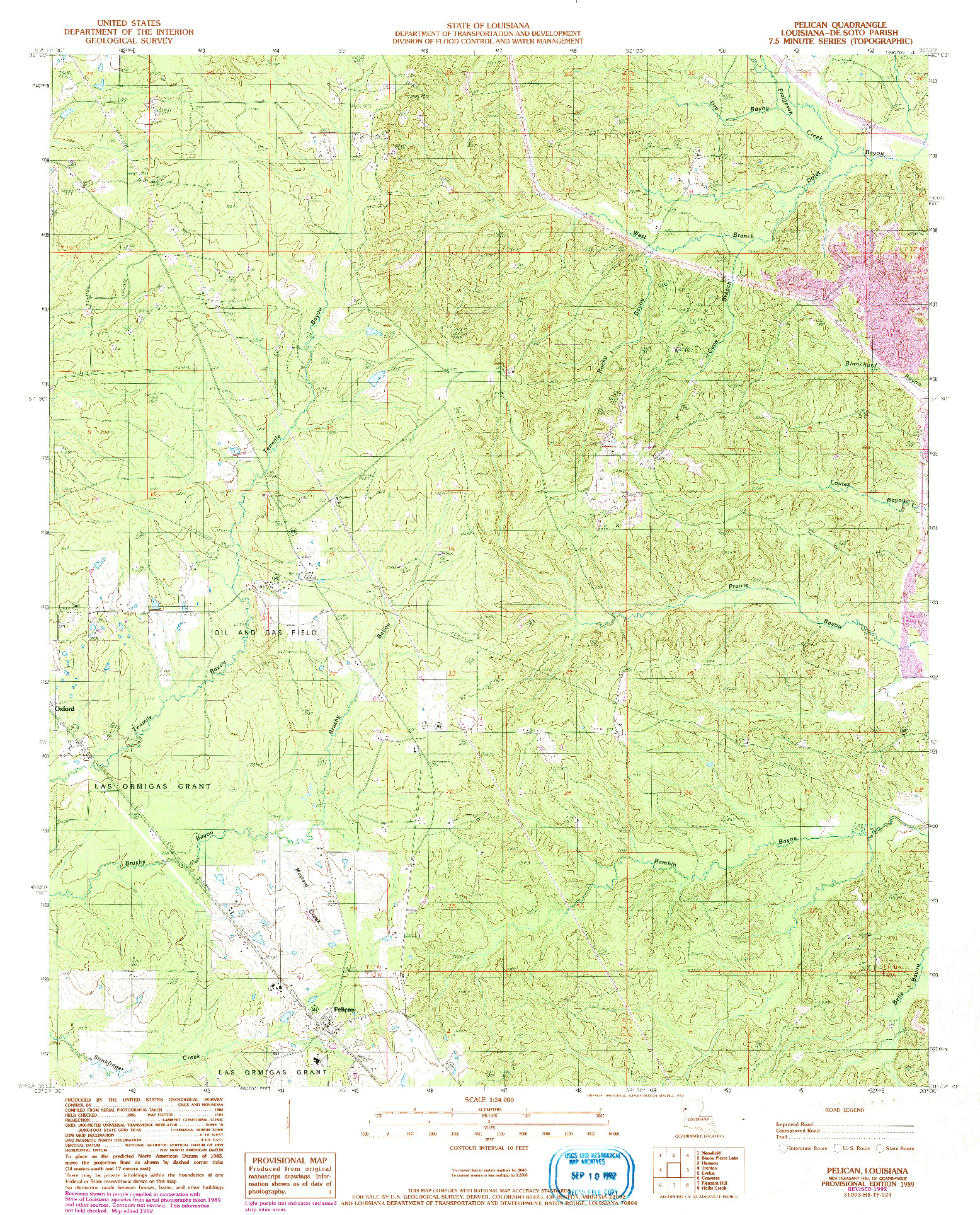 USGS 1:24000-SCALE QUADRANGLE FOR PELICAN, LA 1989