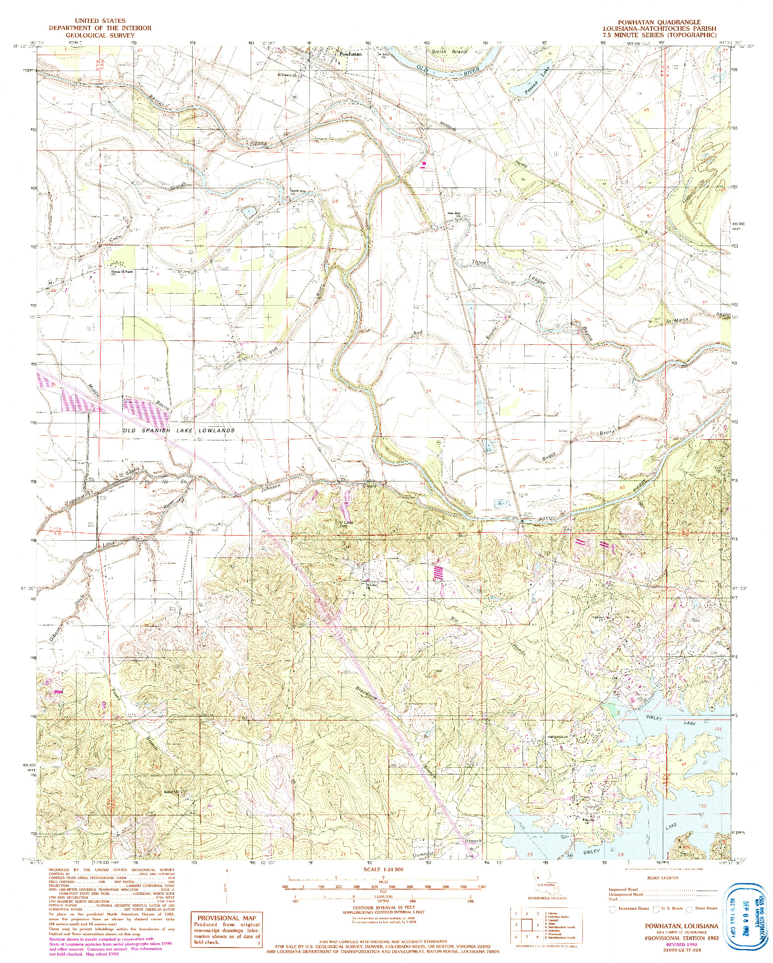 USGS 1:24000-SCALE QUADRANGLE FOR POWHATAN, LA 1983