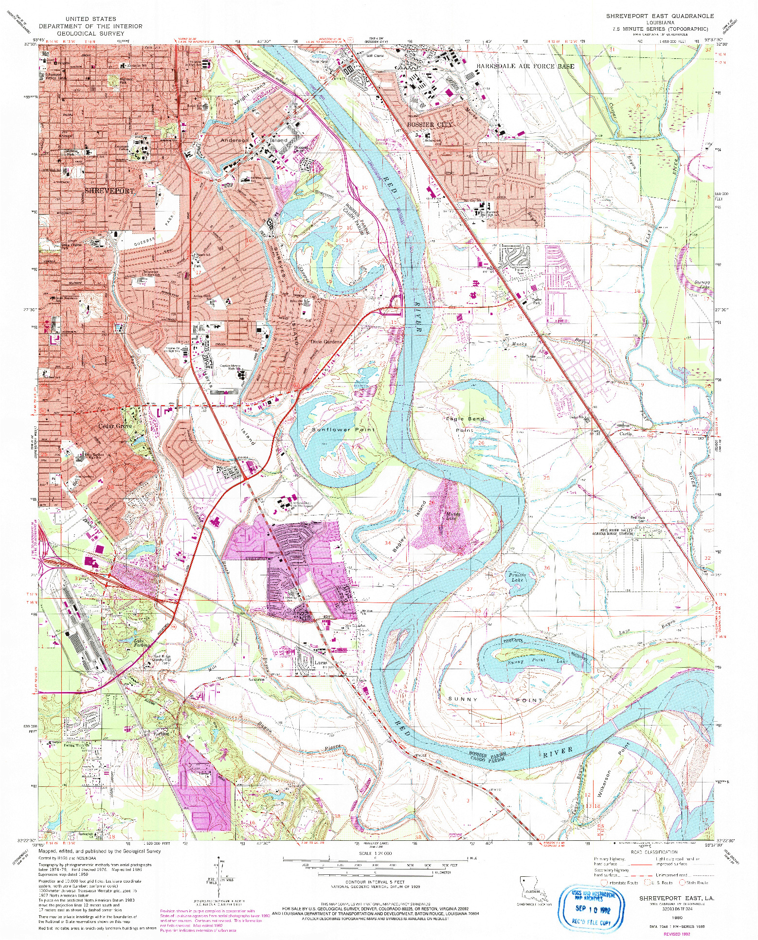 USGS 1:24000-SCALE QUADRANGLE FOR SHREVEPORT EAST, LA 1980