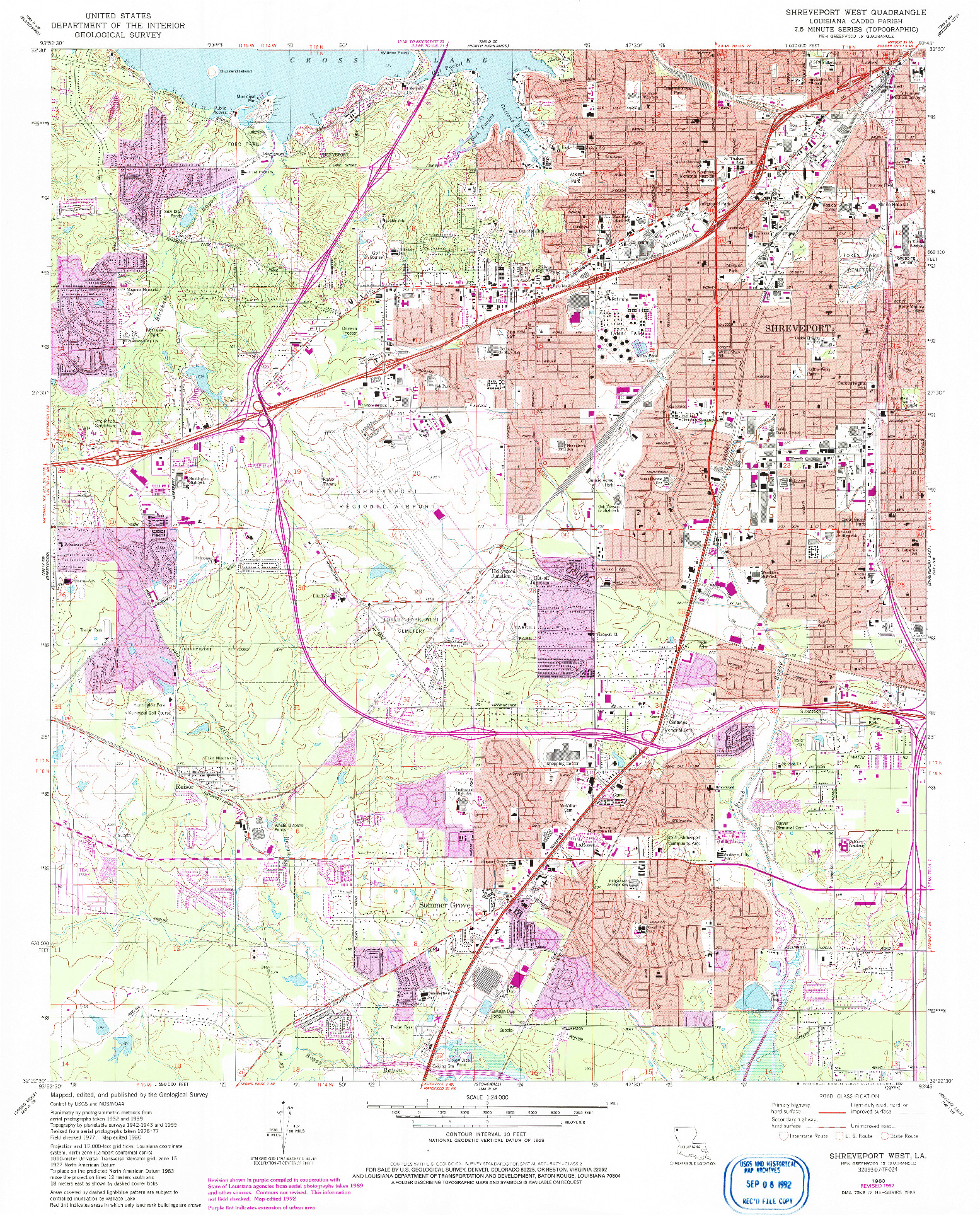 USGS 1:24000-SCALE QUADRANGLE FOR SHREVEPORT WEST, LA 1980