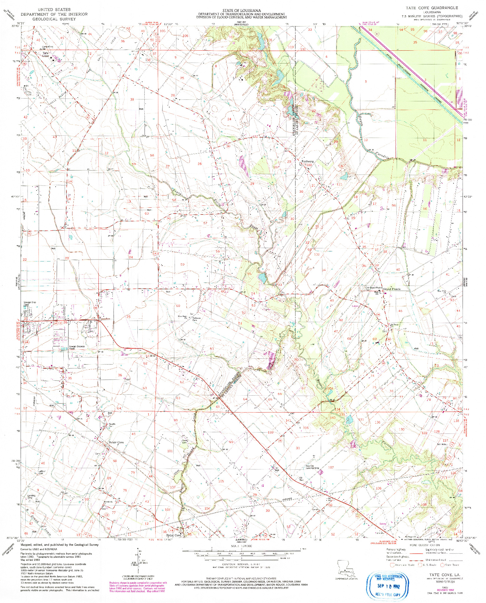 USGS 1:24000-SCALE QUADRANGLE FOR TATE COVE, LA 1983